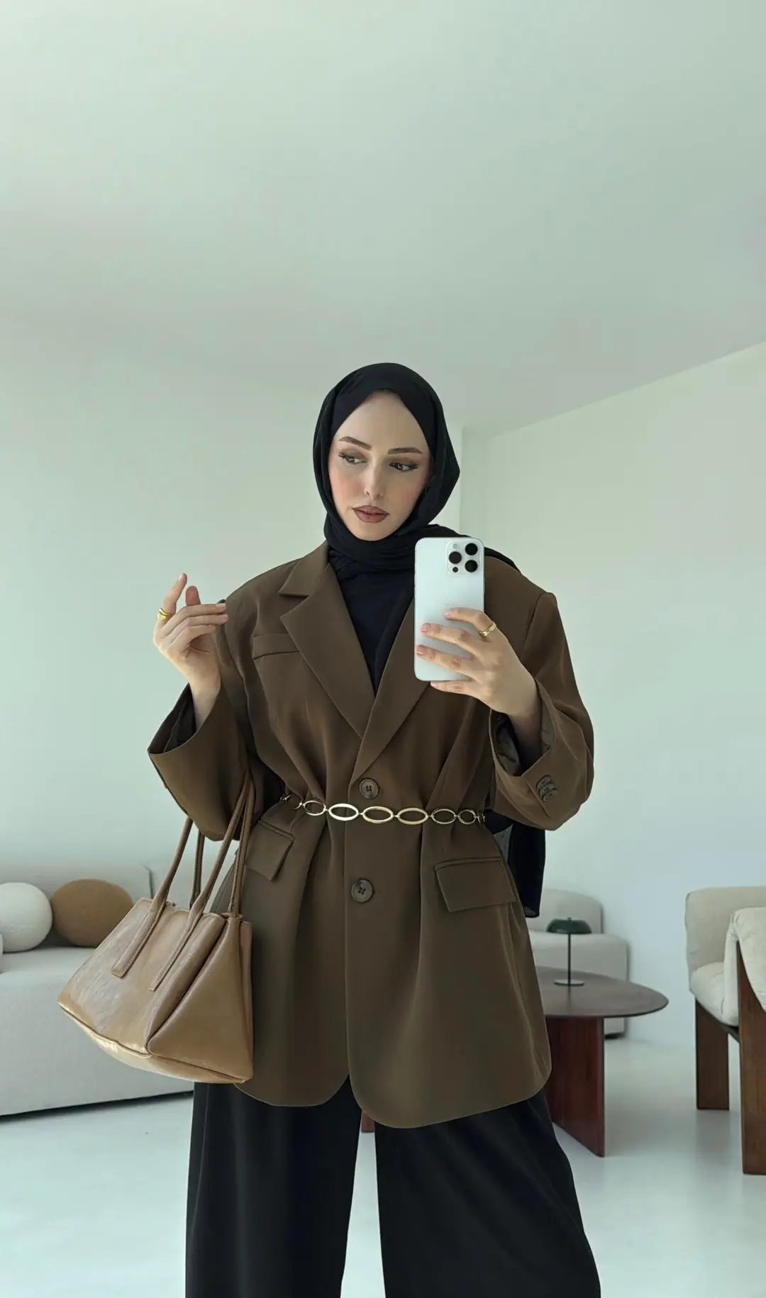 Çift Dügmeli Oversize Blazer Ceket - Görsel 3