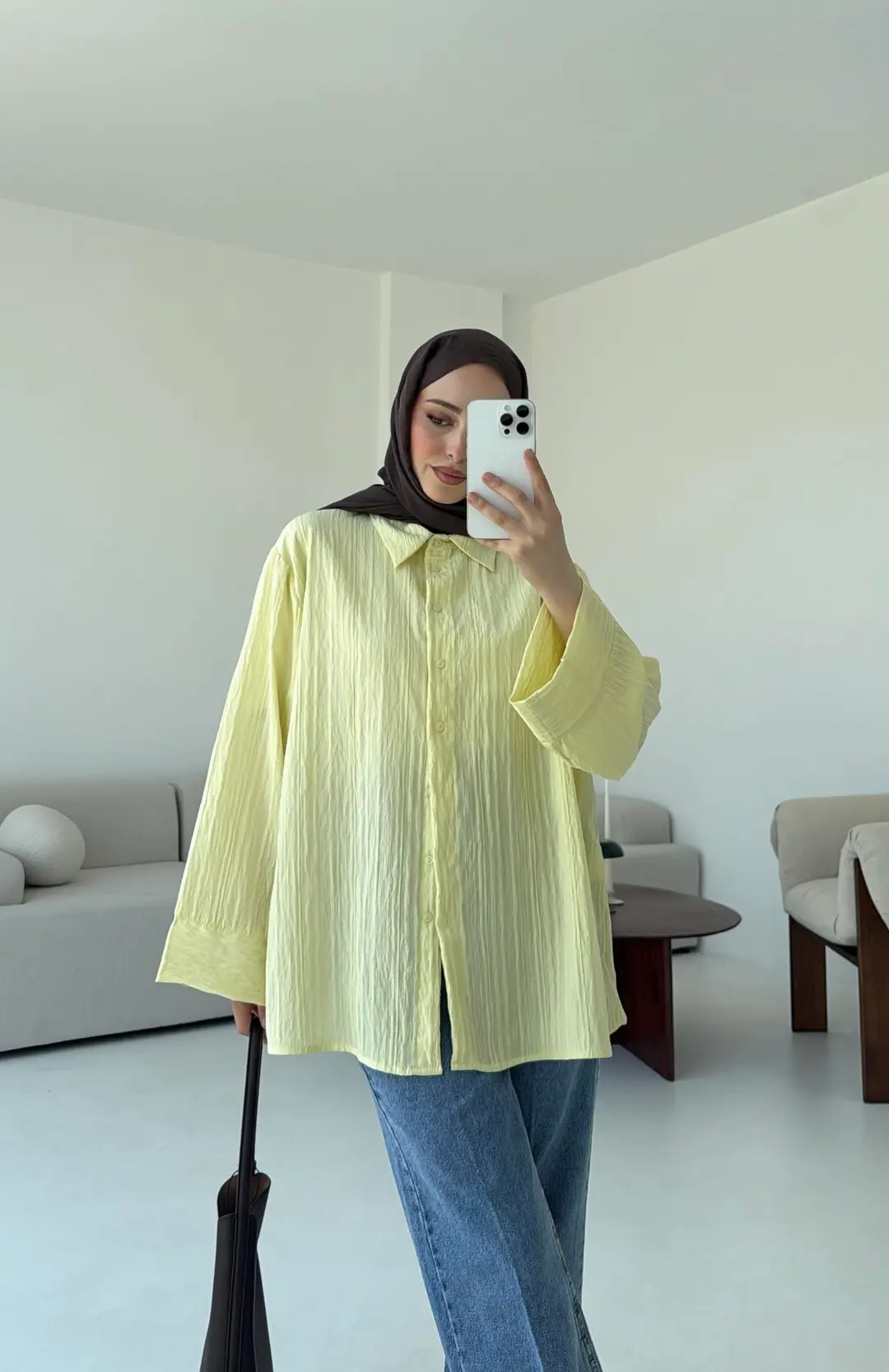 Çizgi Desenli Gömlek Sarı