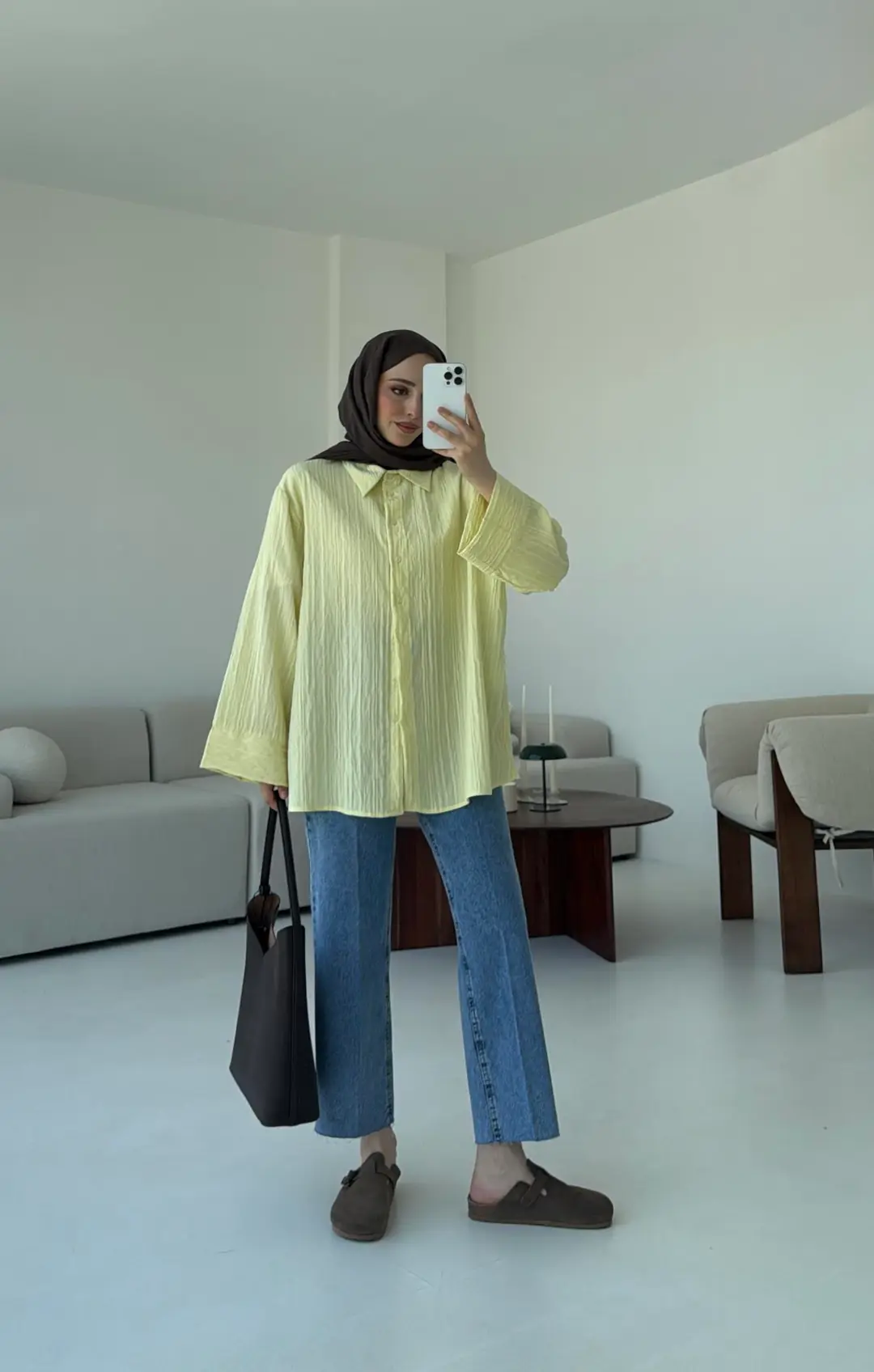 Çizgi Desenli Gömlek Sarı - Görsel 2