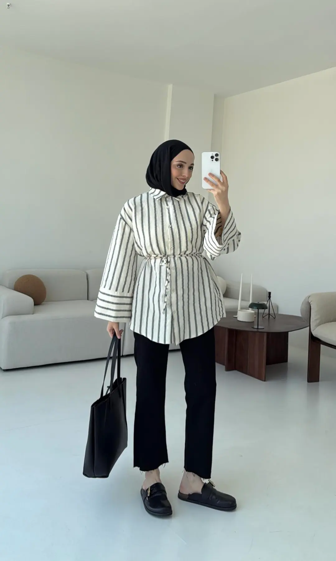 Çizgili Bağlamalı Gömlek - Görsel 4