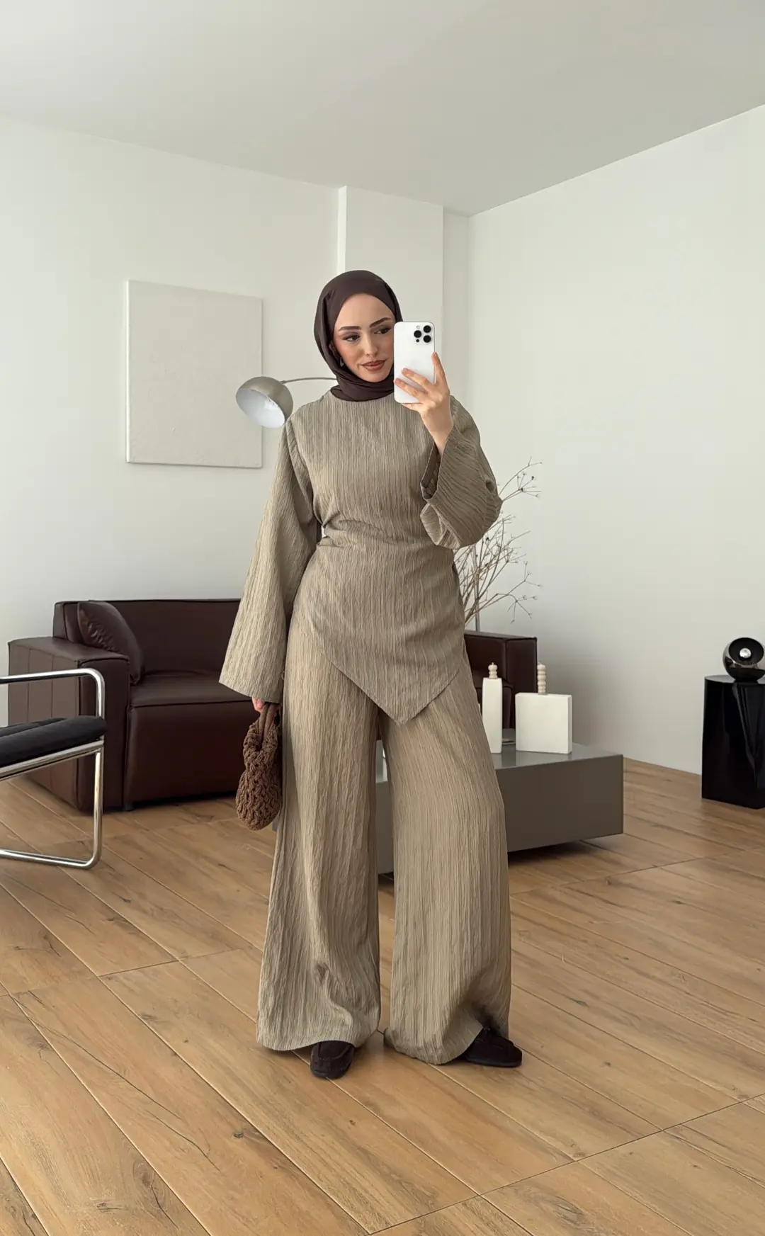 Çizgili Tunikli Takım Çağla Yeşili