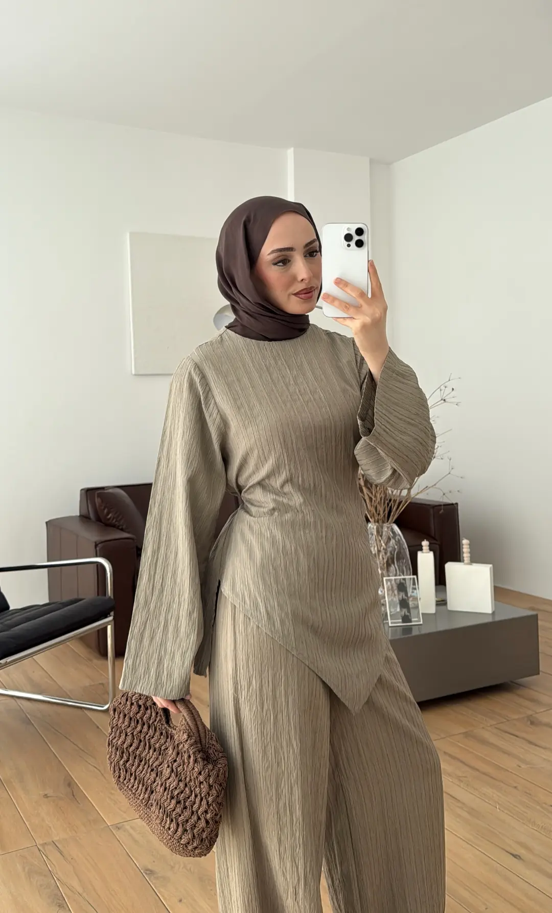 Çizgili Tunikli Takım Çağla Yeşili - Görsel 5