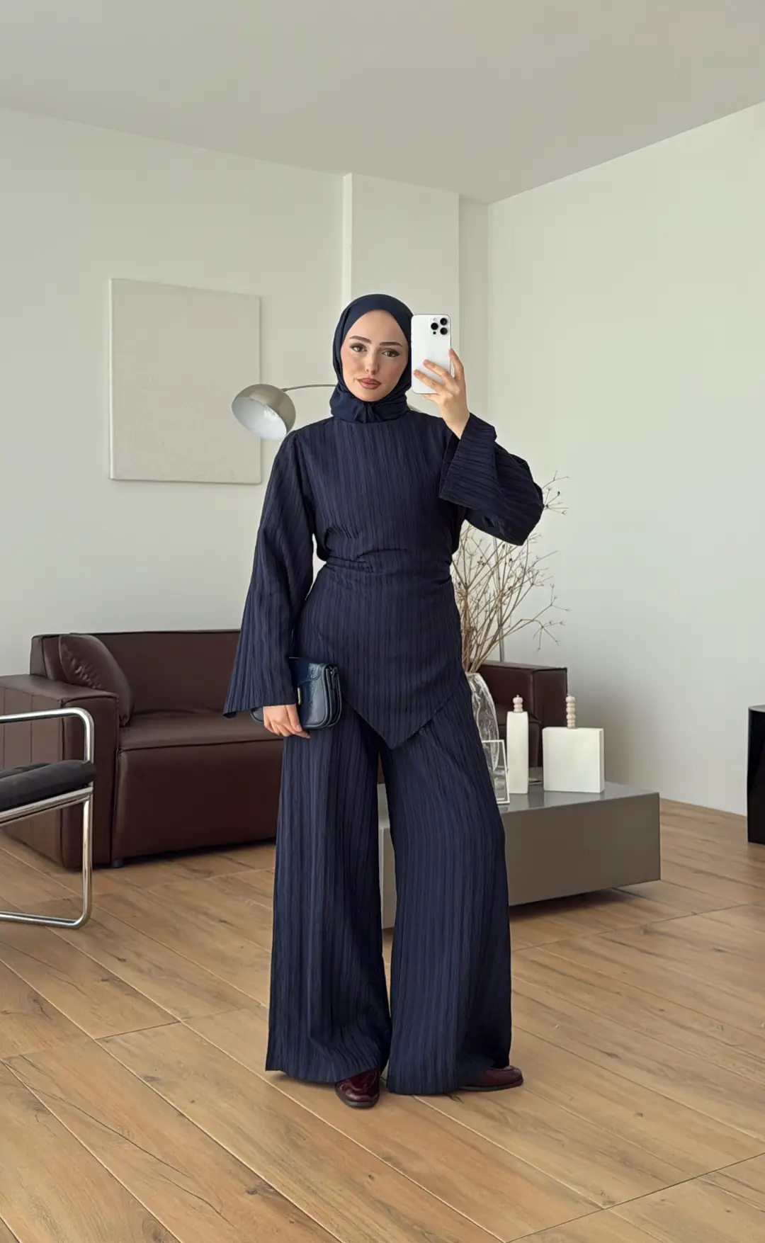 Çizgili Tunikli Takım Lacivert - Görsel 5