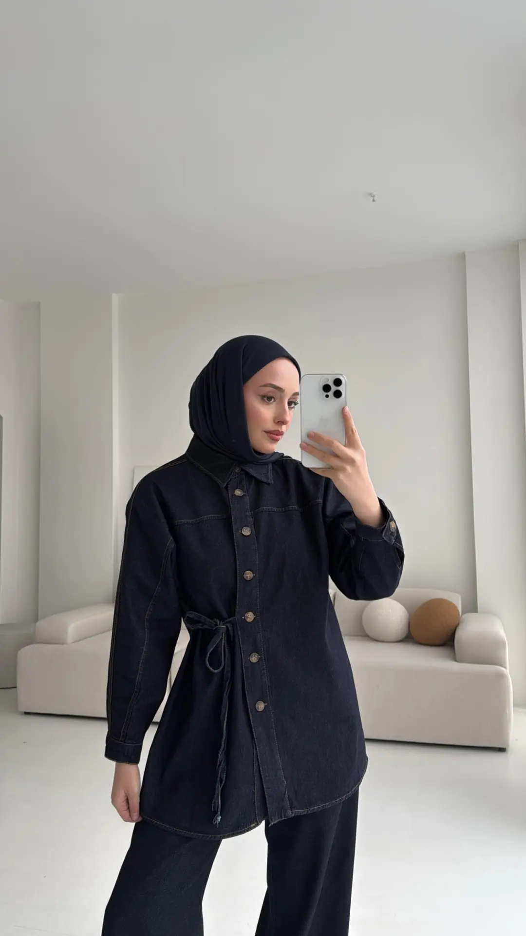 Denim Bağlamalı Takım - Görsel 3