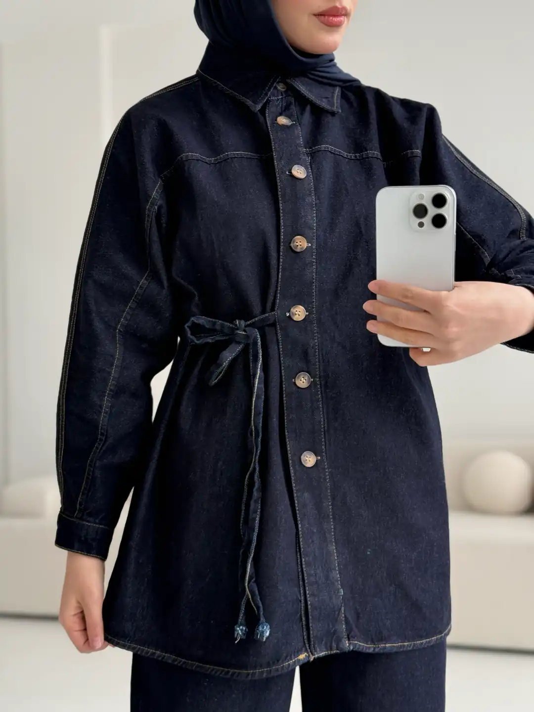 Denim Bağlamalı Takım - Görsel 7