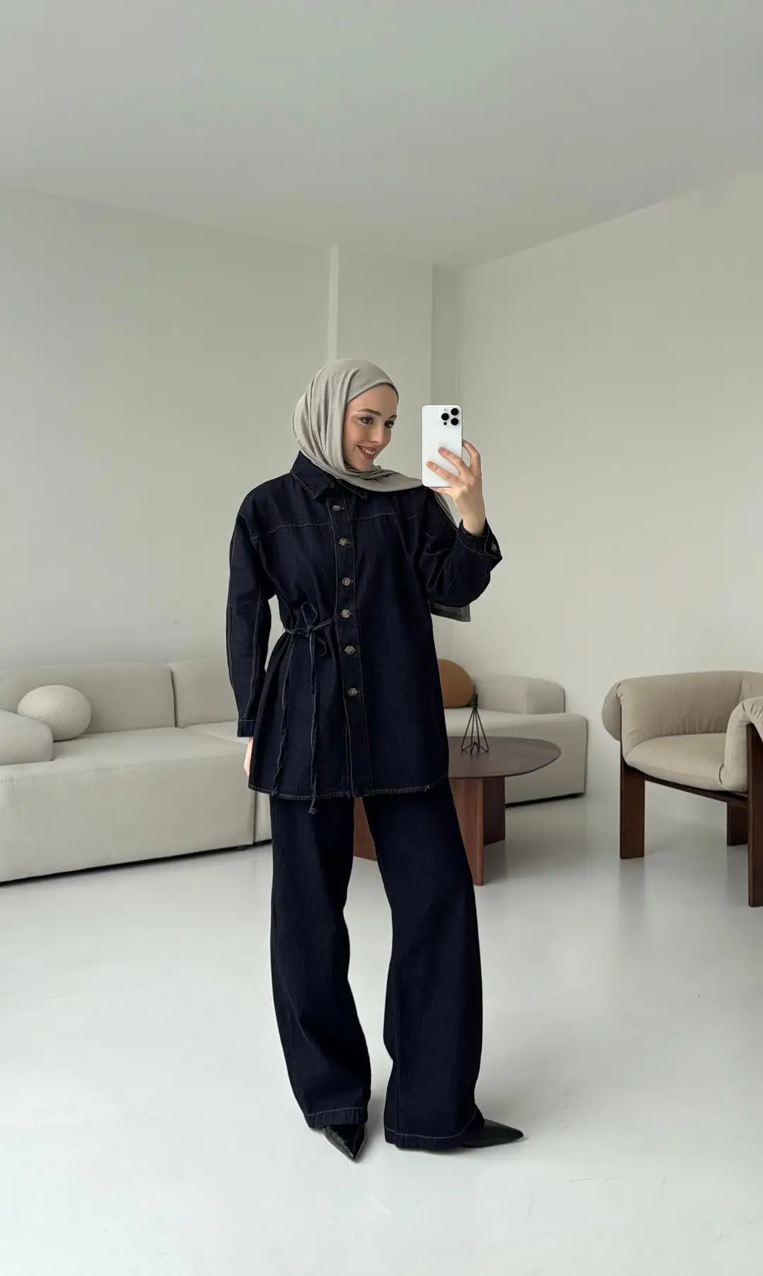 Denim Bağlamalı Takım