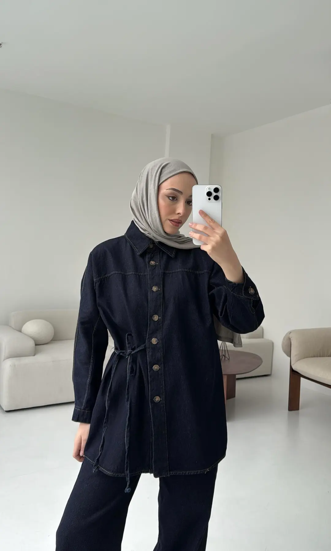 Denim Bağlamalı Takım - Görsel 4