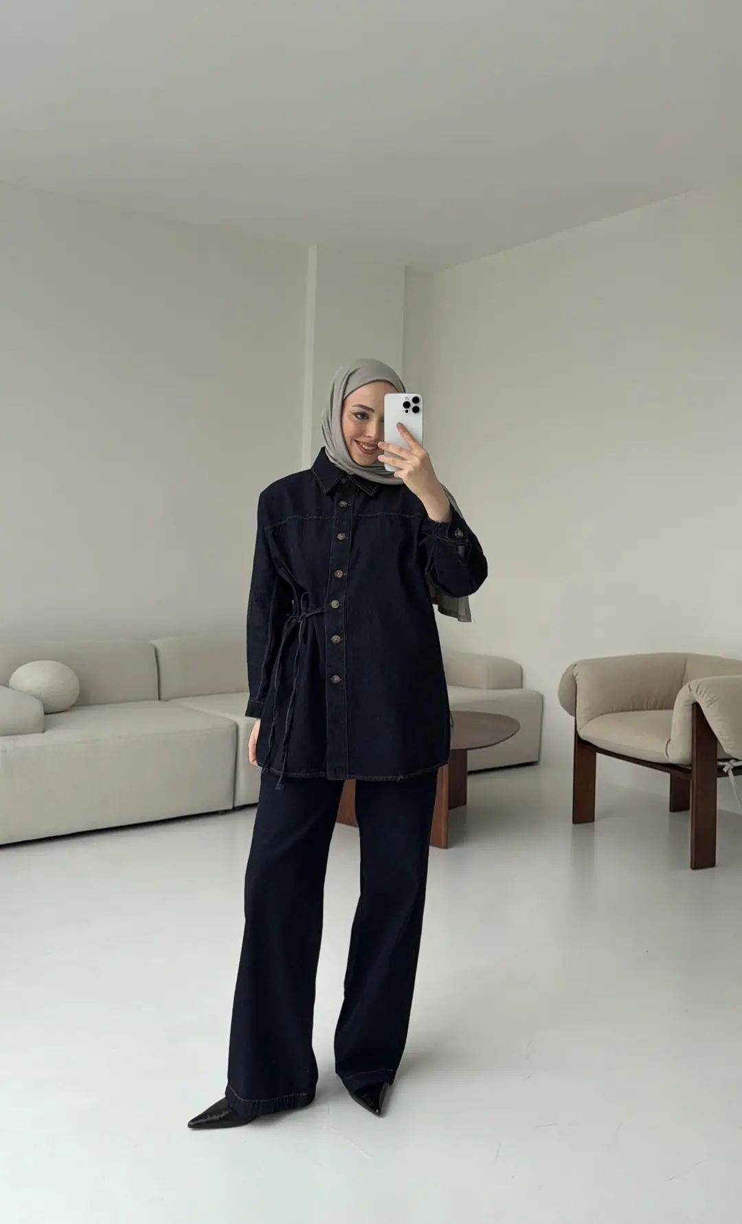 Denim Bağlamalı Takım - Görsel 5