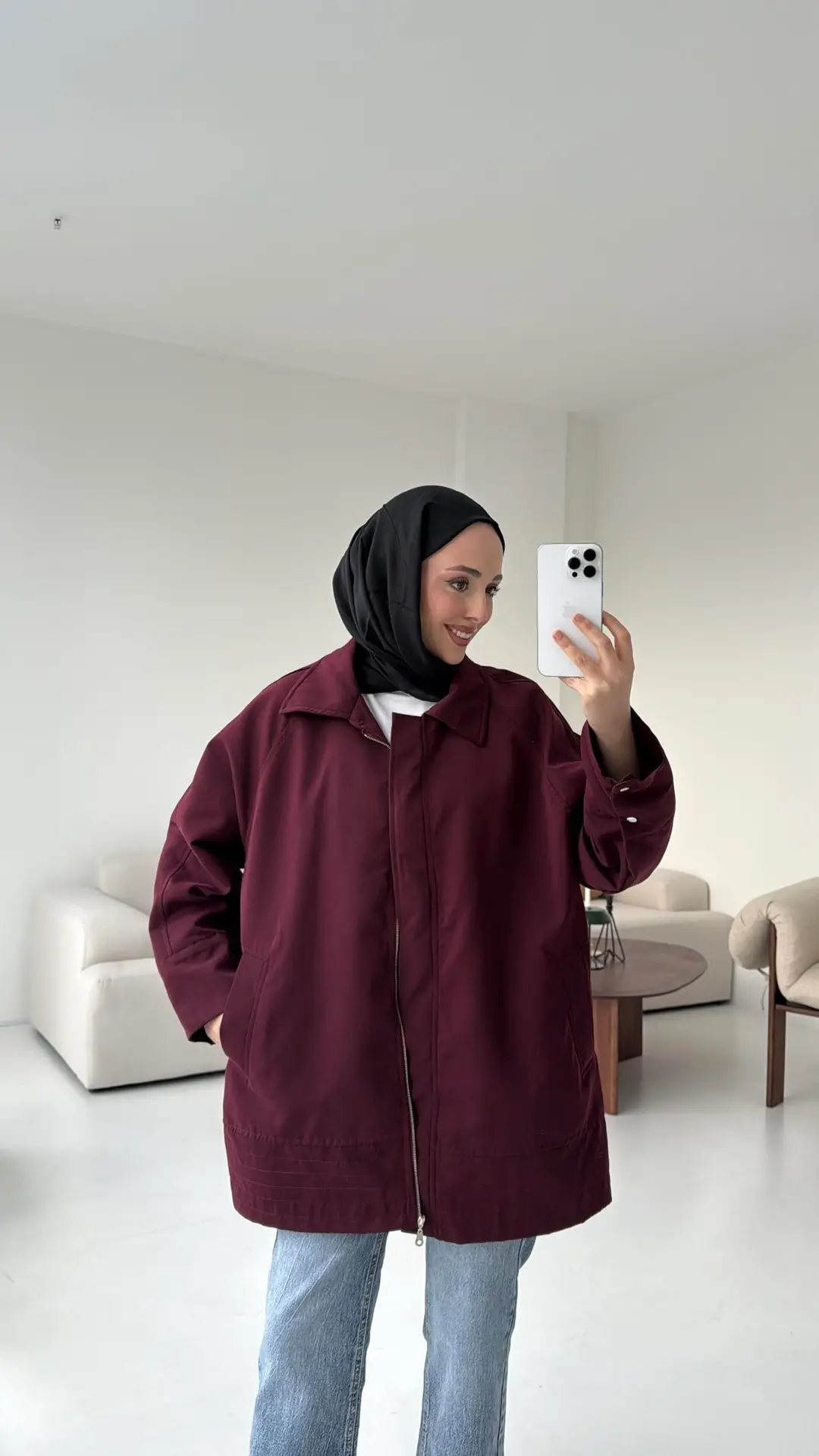 Deri Kemerli Premium Astarlı Fermuarlı Trençkot - Görsel 7