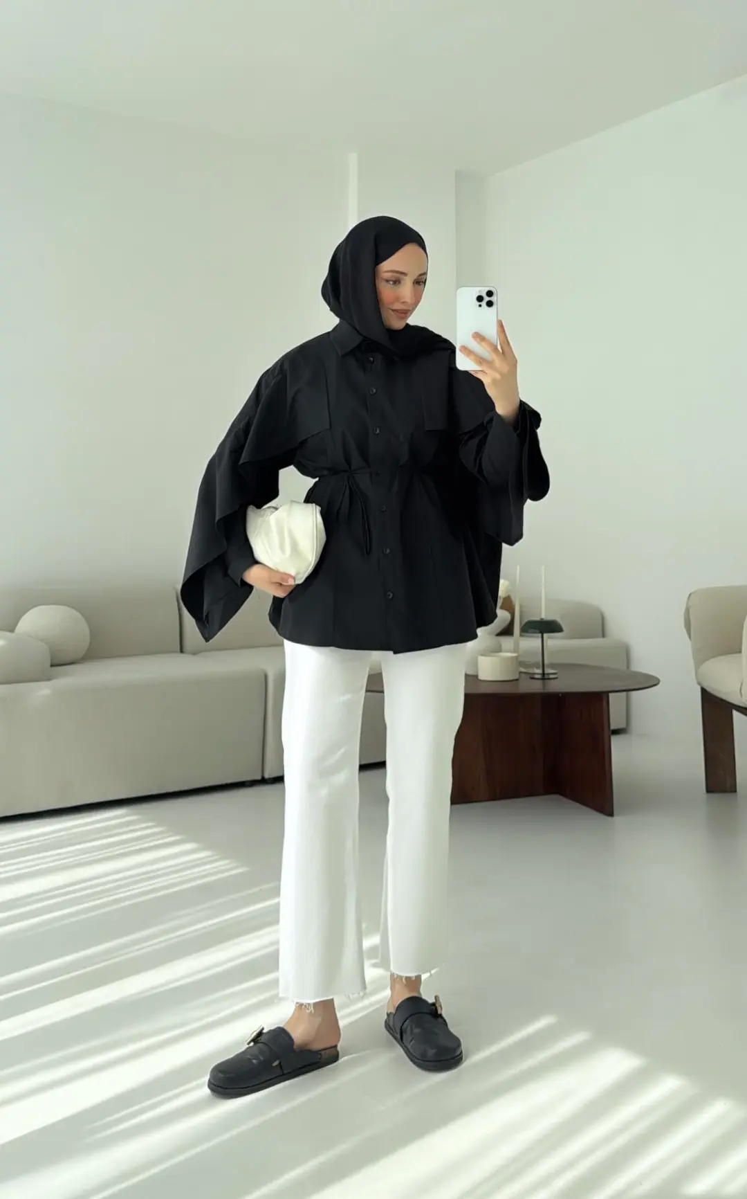 Detaylı Poplin Gömlek Siyah - Görsel 2