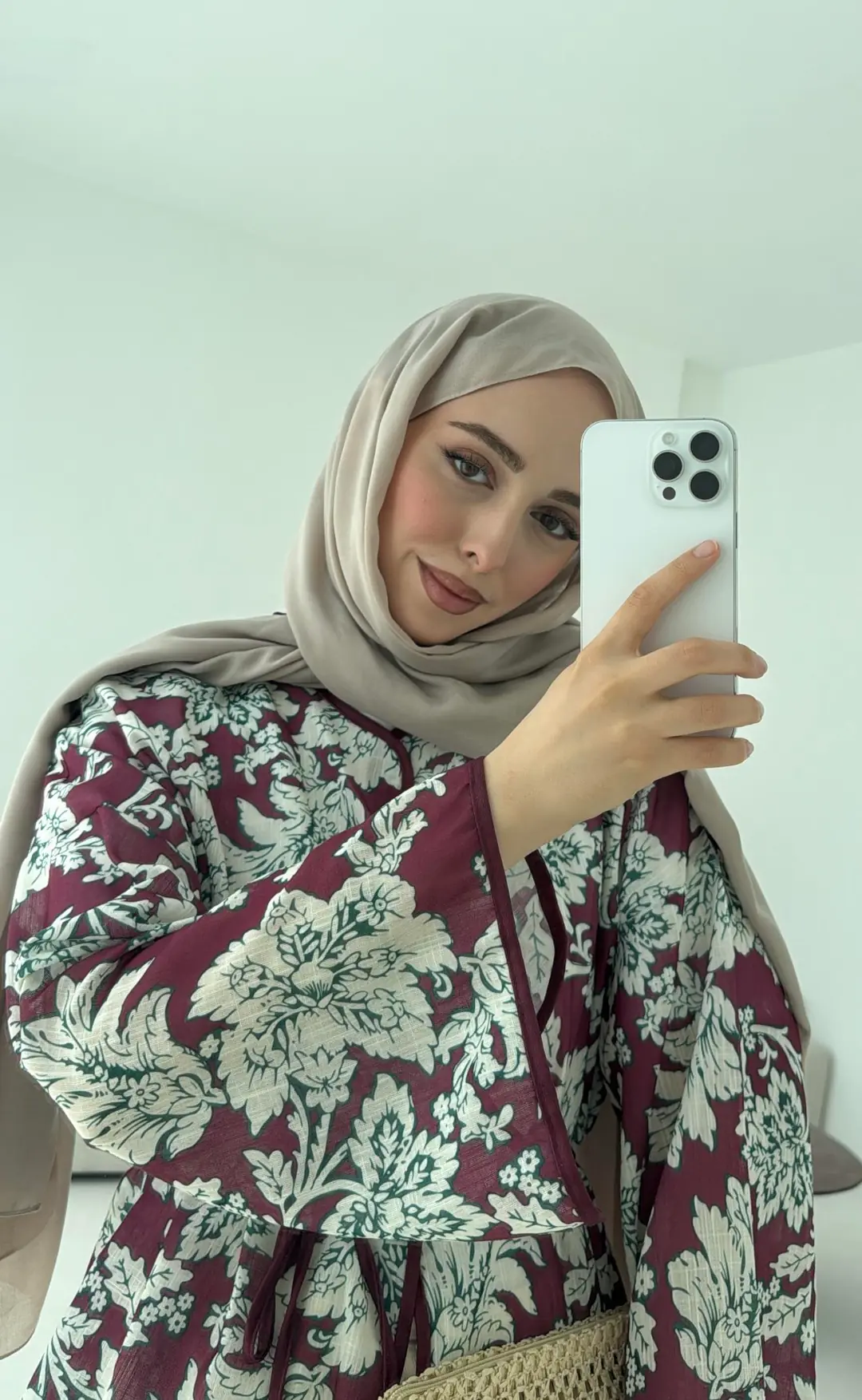 Dijital Baskılı Kimono Bordo - Görsel 3