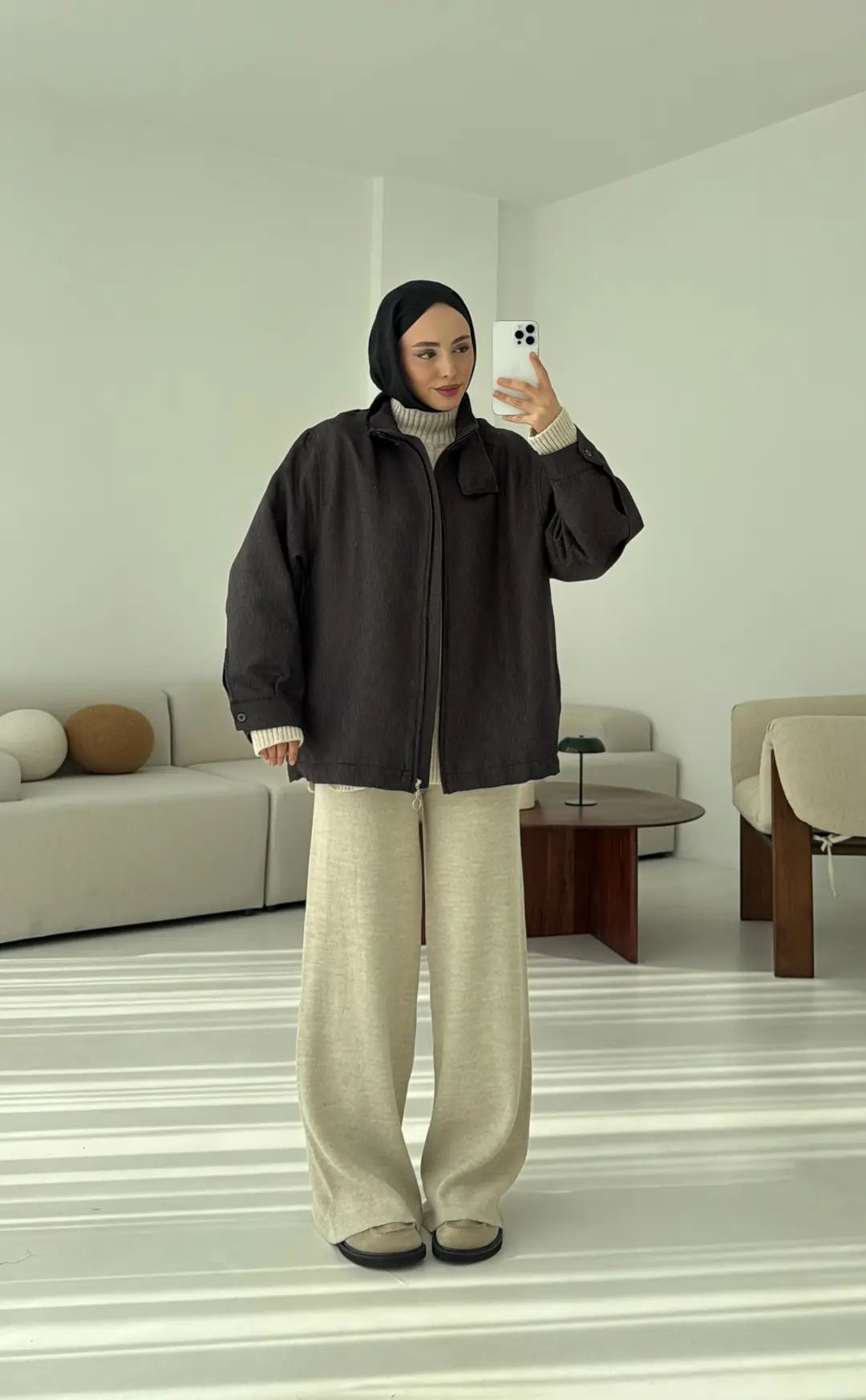 Dik Yaka Ceket Antrasit - Görsel 3