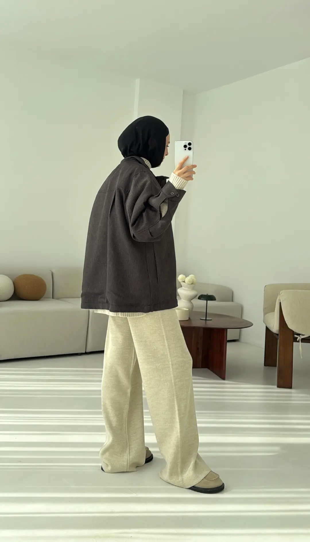 Dik Yaka Ceket Antrasit - Görsel 6