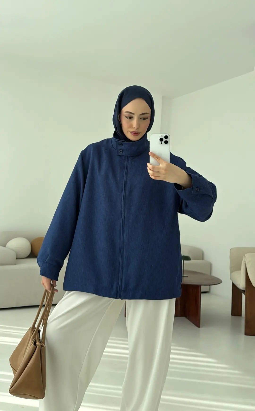 Dik Yaka Ceket Lacivert