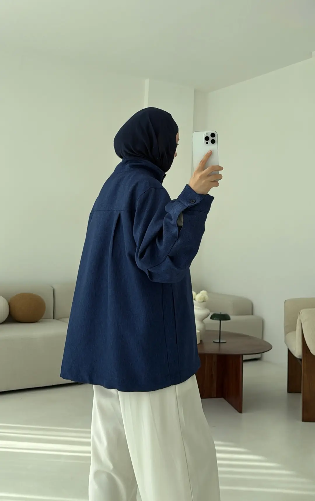 Dik Yaka Ceket Lacivert - Görsel 3