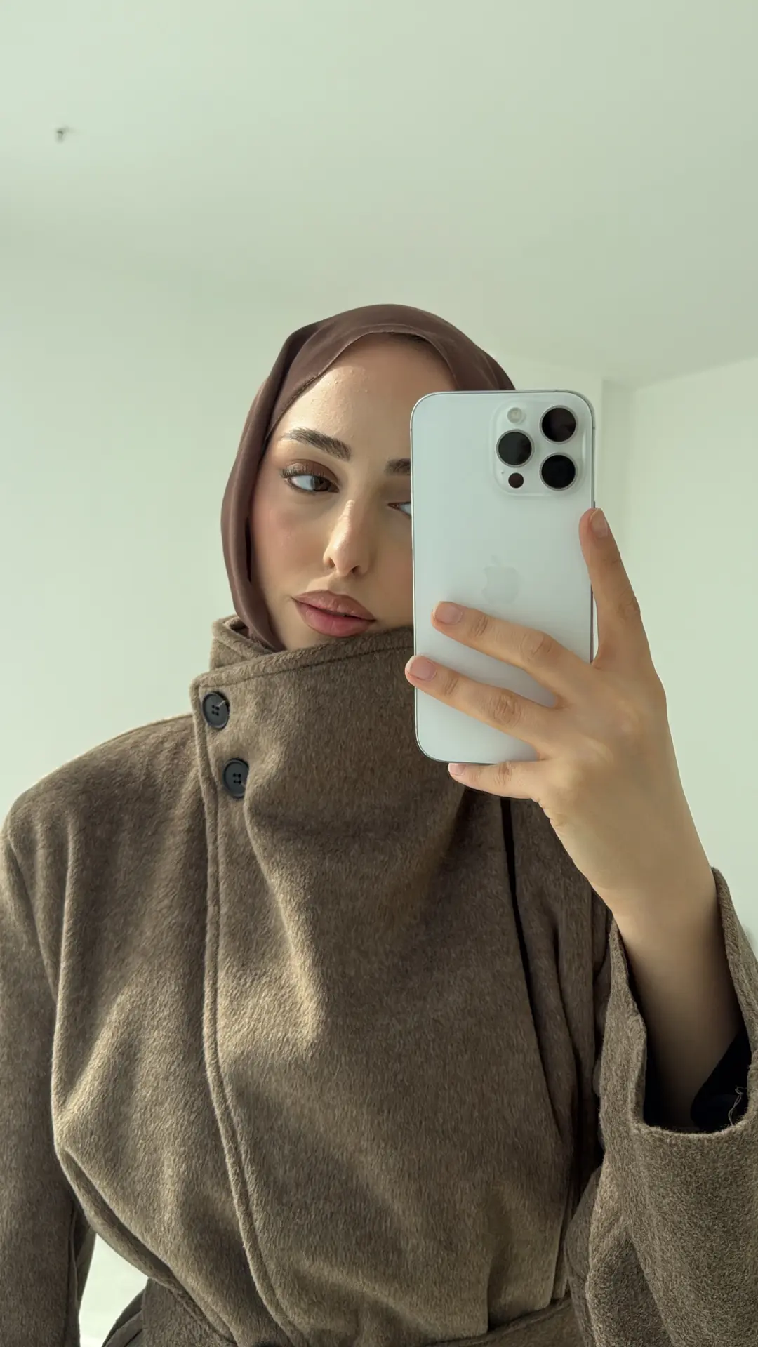 Dik Yaka Kaşe Kaban Kahve - Görsel 4