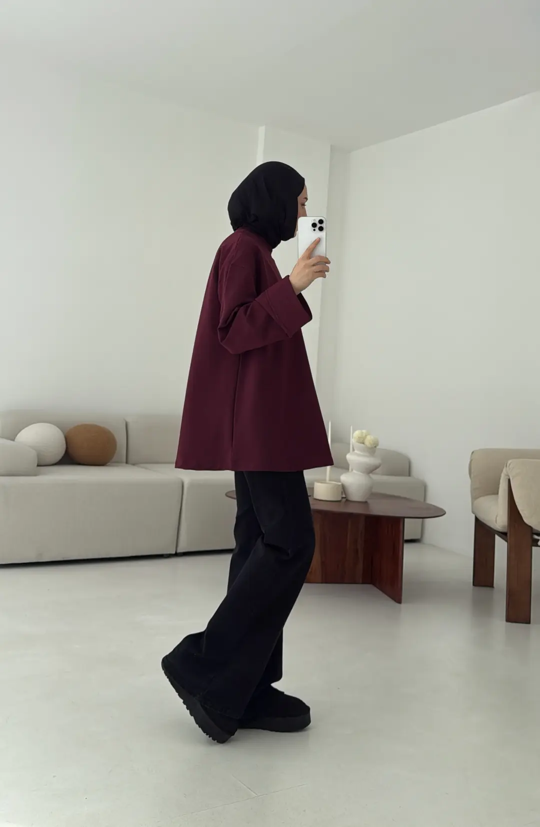 Dikiş Detay Basic Sweat Mürdüm - Görsel 3