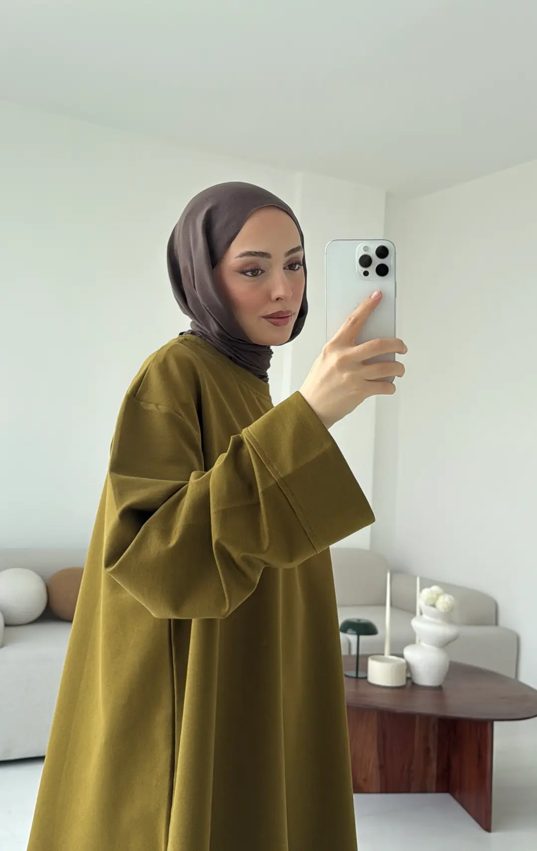 Dikiş Detay Basic Sweat Olive - Görsel 8