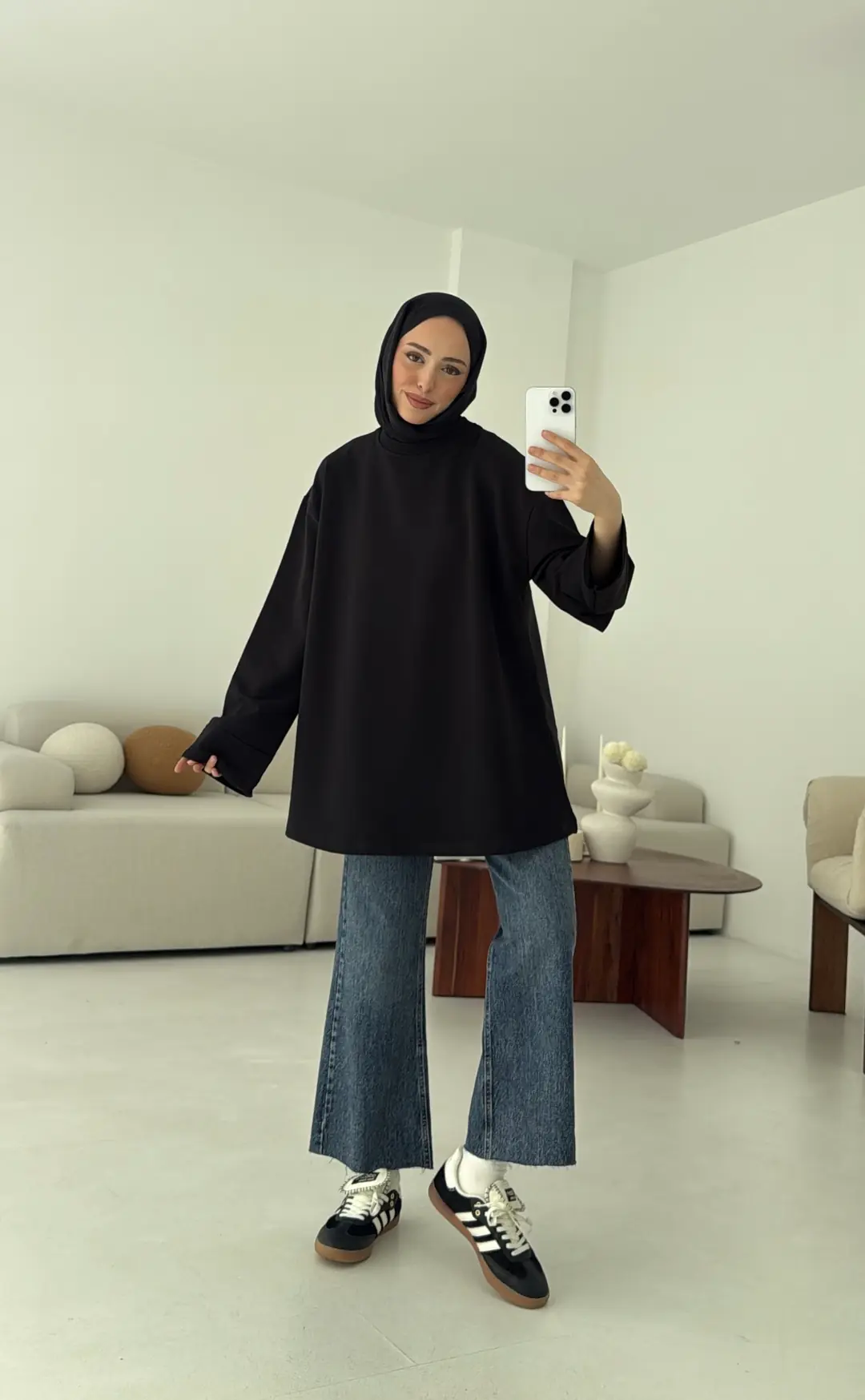 Dikiş Detay Basic Sweat Siyah - Görsel 4