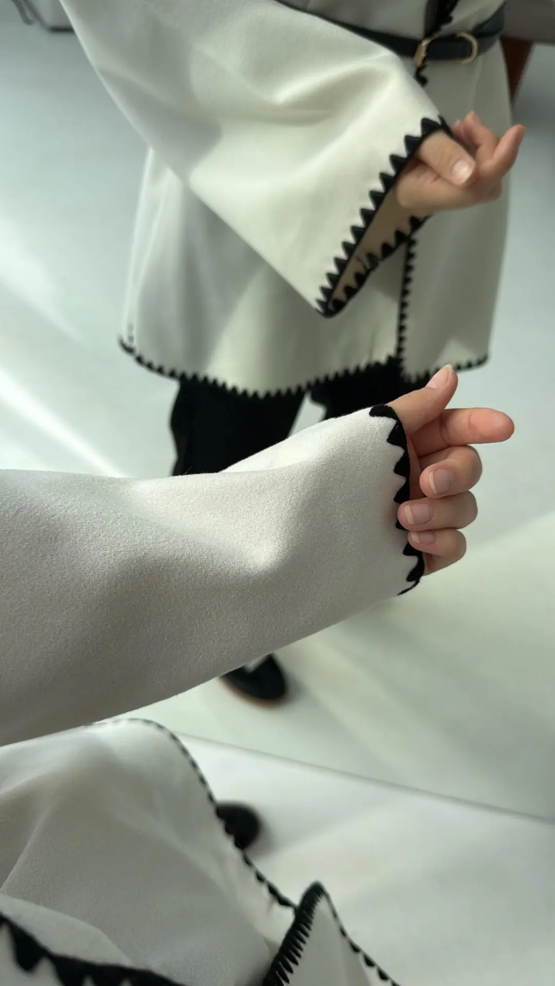 Dikişli Kaşe Ceket Bej - Görsel 3