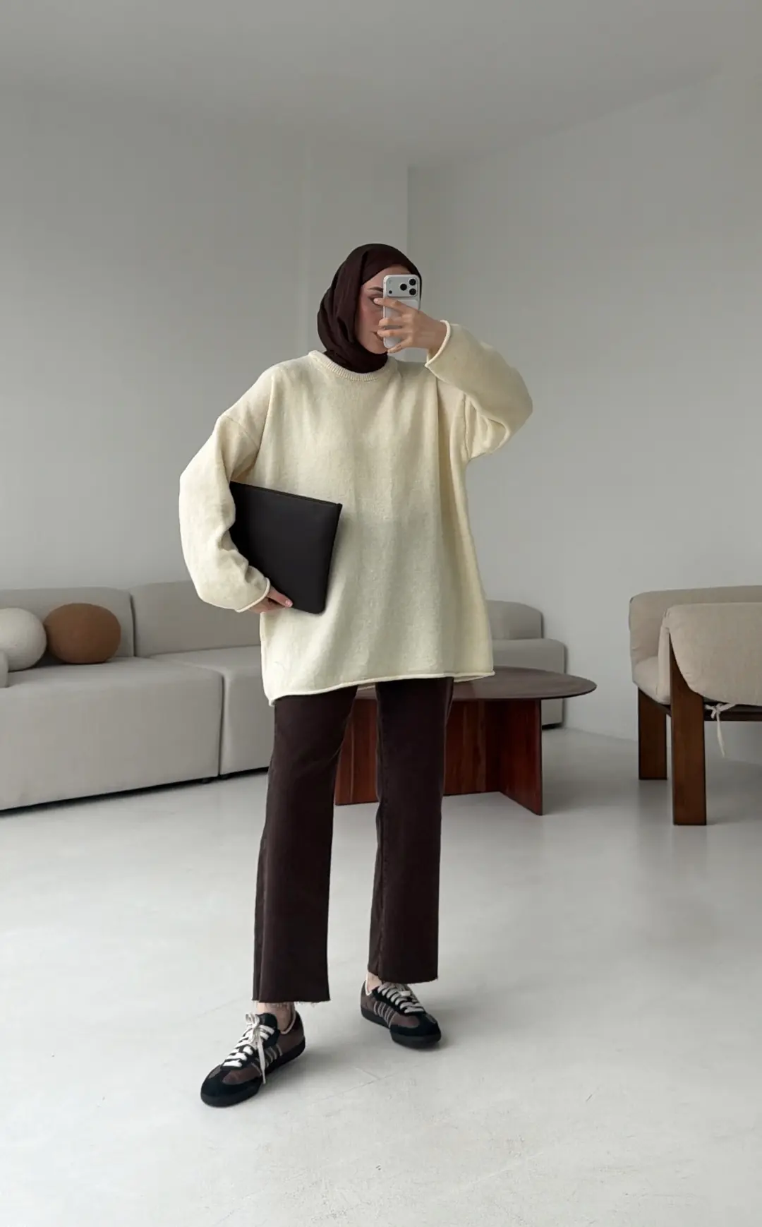 Dikişsiz Triko Kazak Krem - Görsel 2