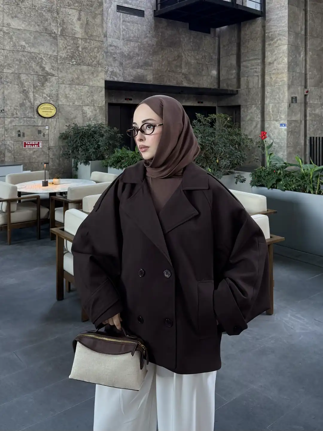 Dökümlü Trençkot Kahve - Görsel 2