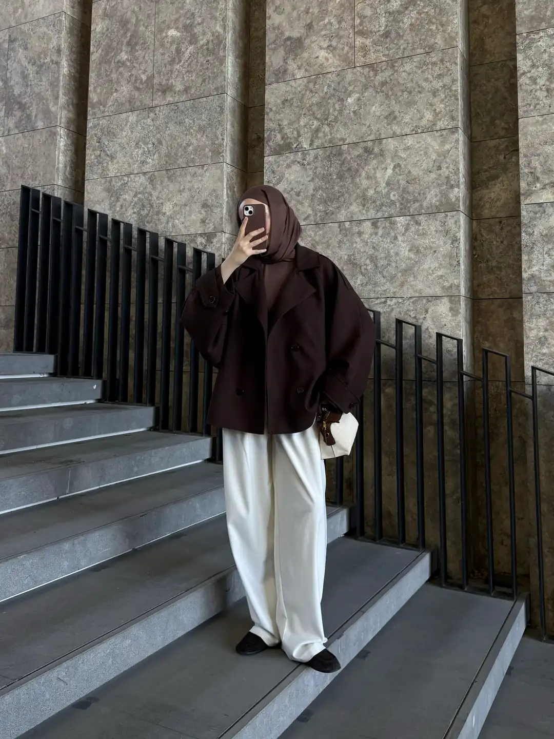 Dökümlü Trençkot Kahve - Görsel 4