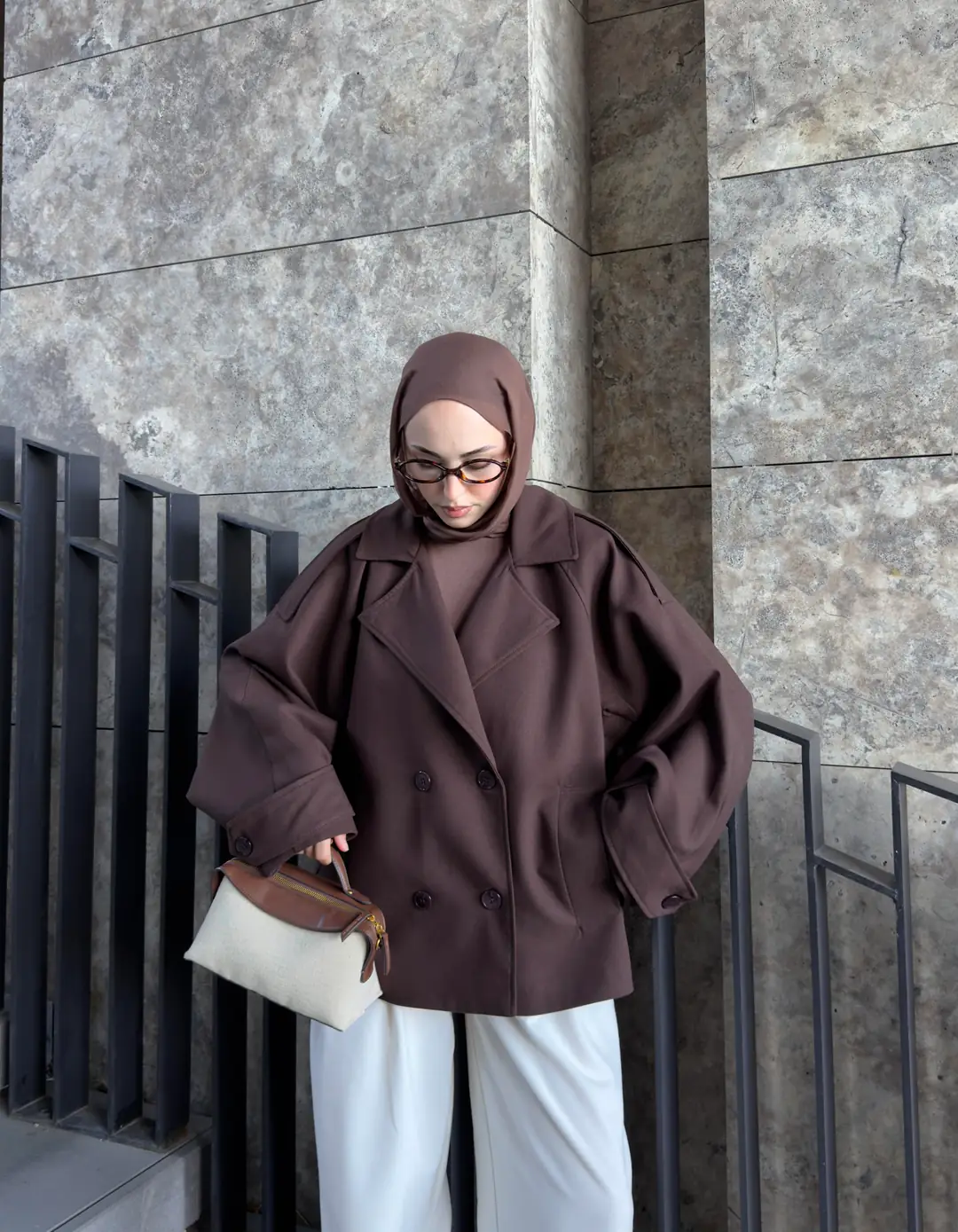 Dökümlü Trençkot Kahve - Görsel 7