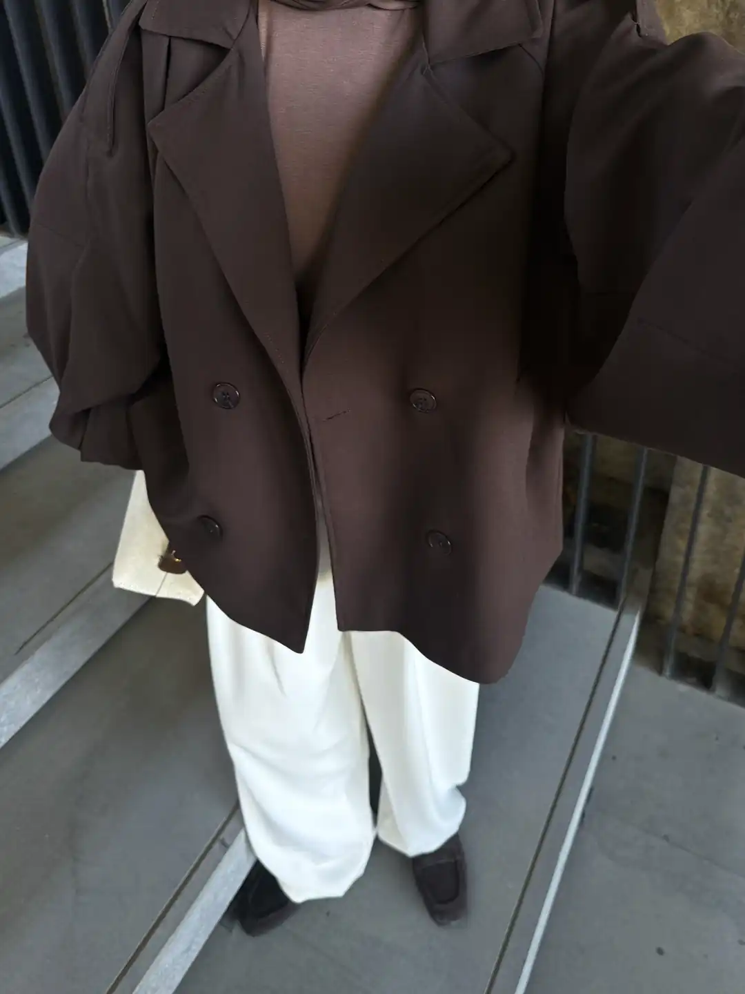 Dökümlü Trençkot Kahve - Görsel 8