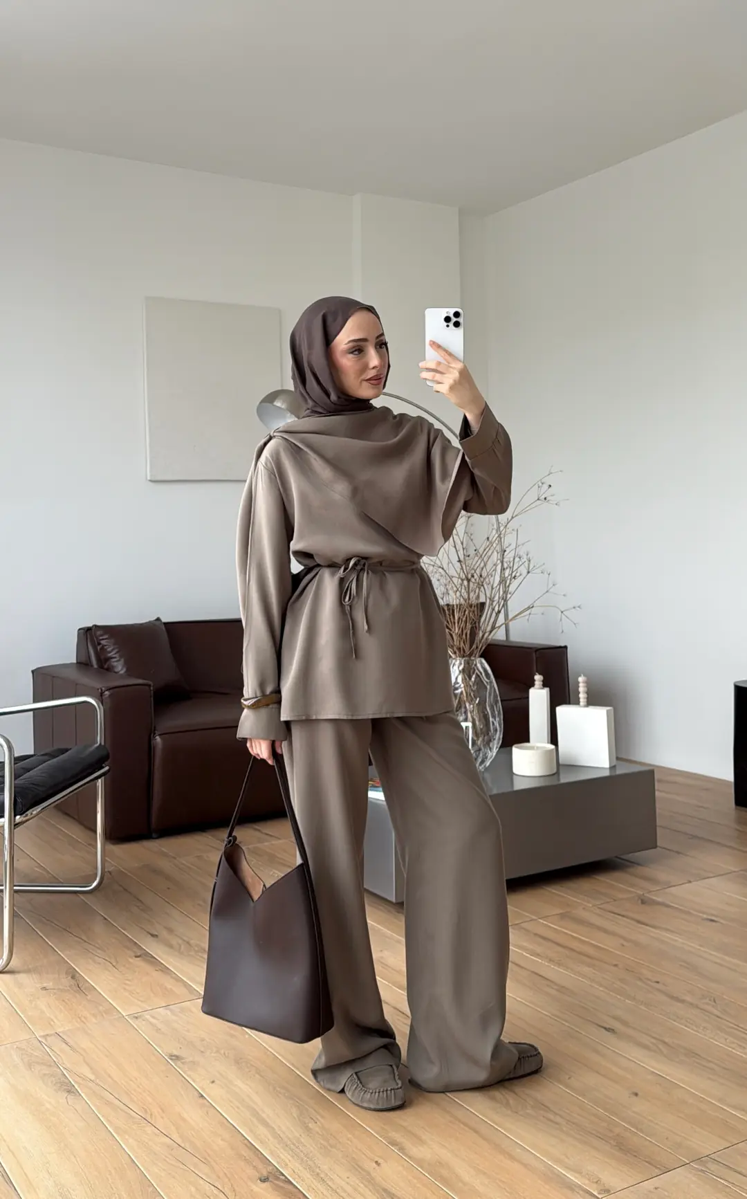 Drape Yaka Bluz Takım Haki - Görsel 2