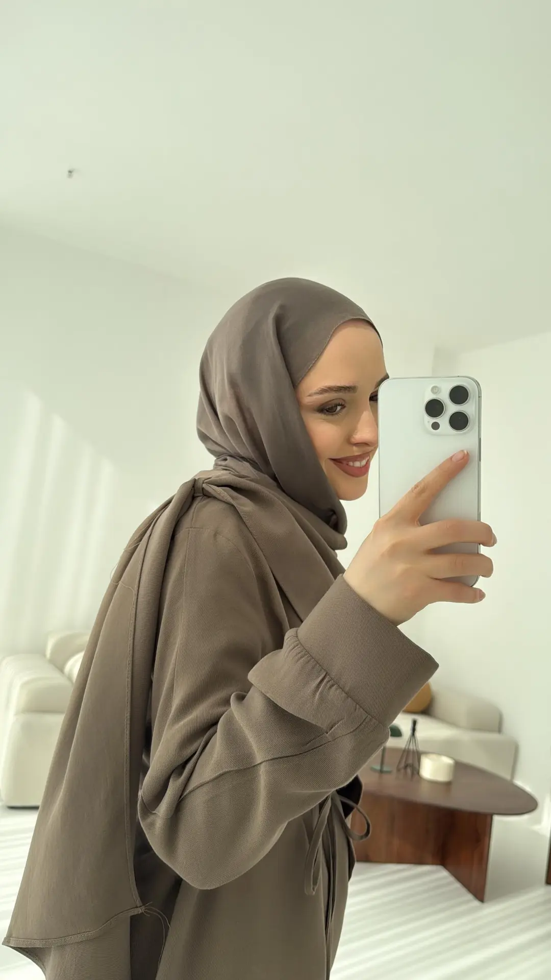 Drape Yaka Bluz Takım Vizon - Görsel 9