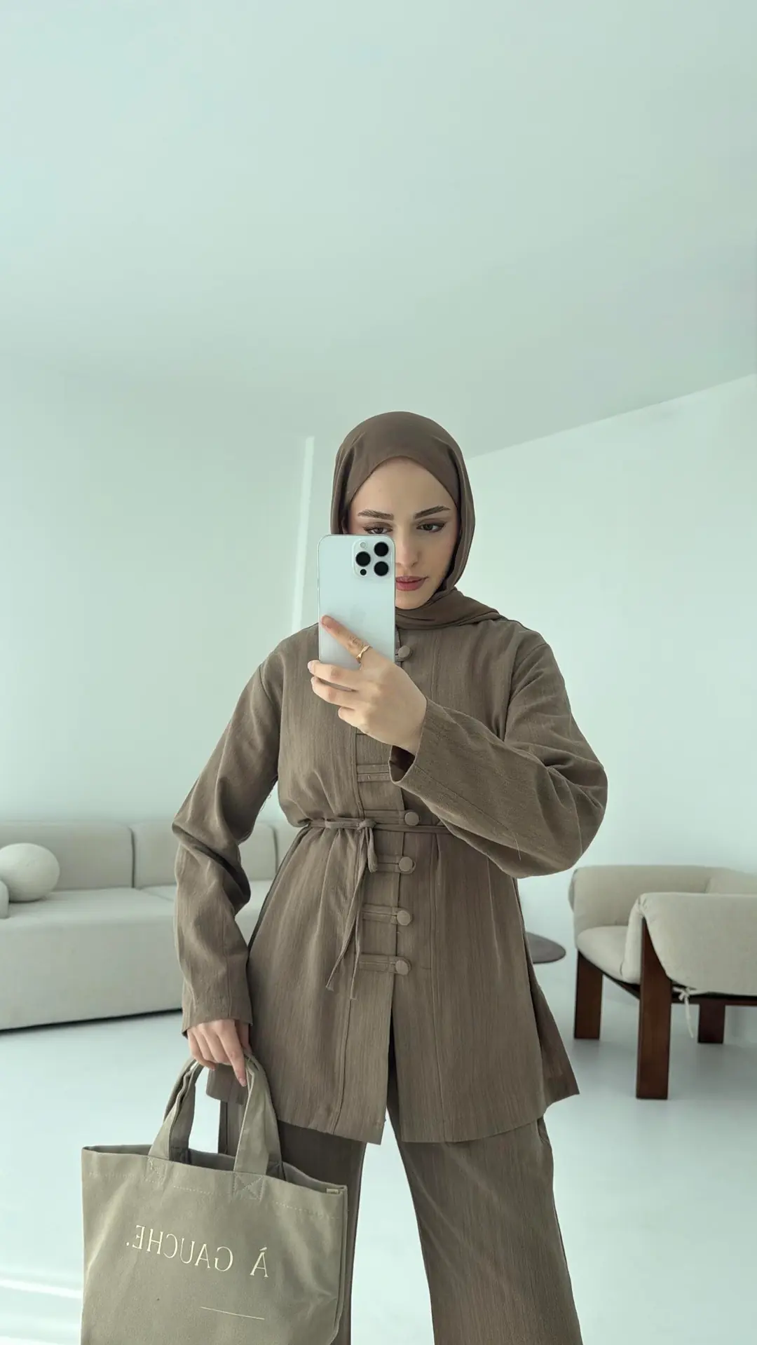 Düğme Detaylı Takım Haki - Görsel 6