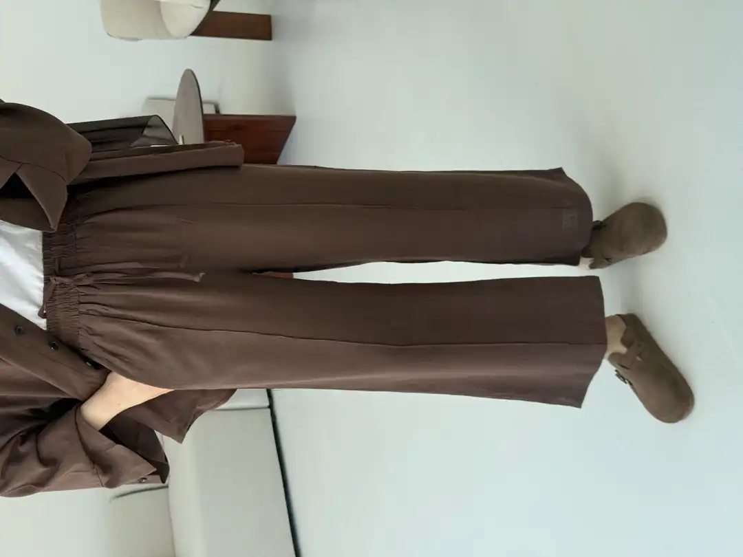 Düğmeli Kimono Takım Kahve - Görsel 8