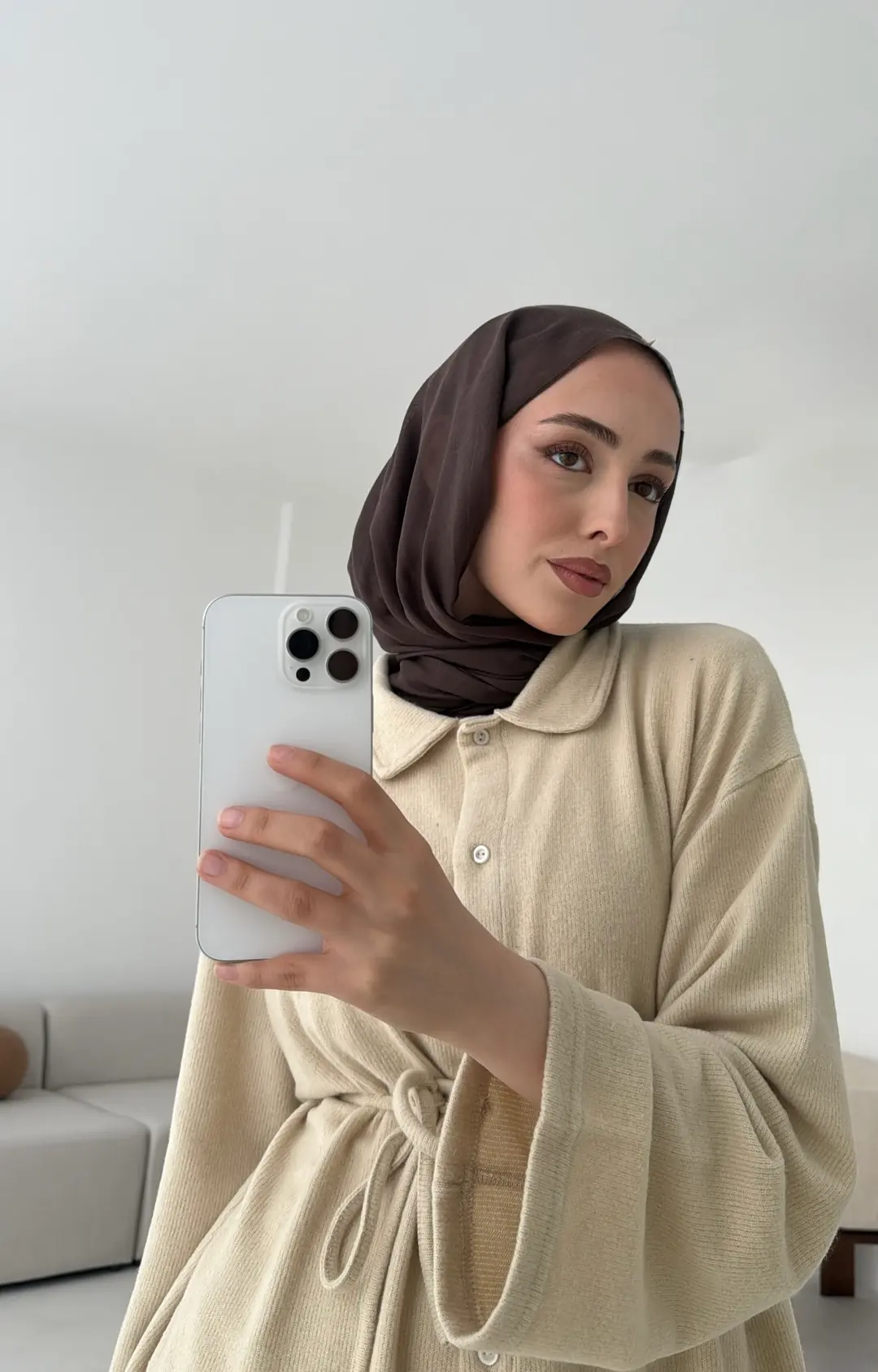 Düğmeli Süprem Takım Bej - Görsel 4