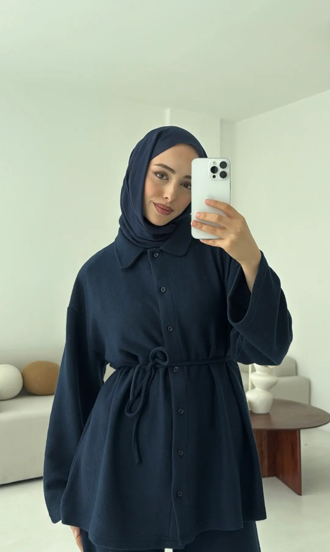 Düğmeli Süprem Takım Lacivert - Görsel 5