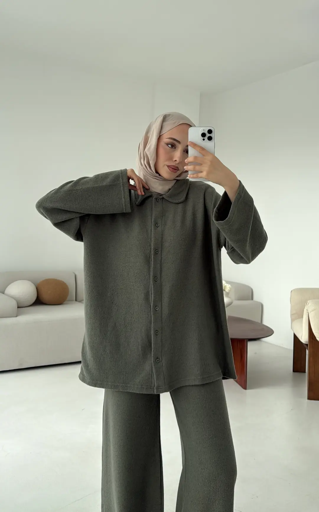 Düğmeli Süprem Takım Cagla - Görsel 2