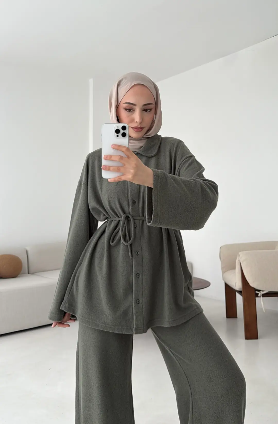 Düğmeli Süprem Takım Cagla - Görsel 7