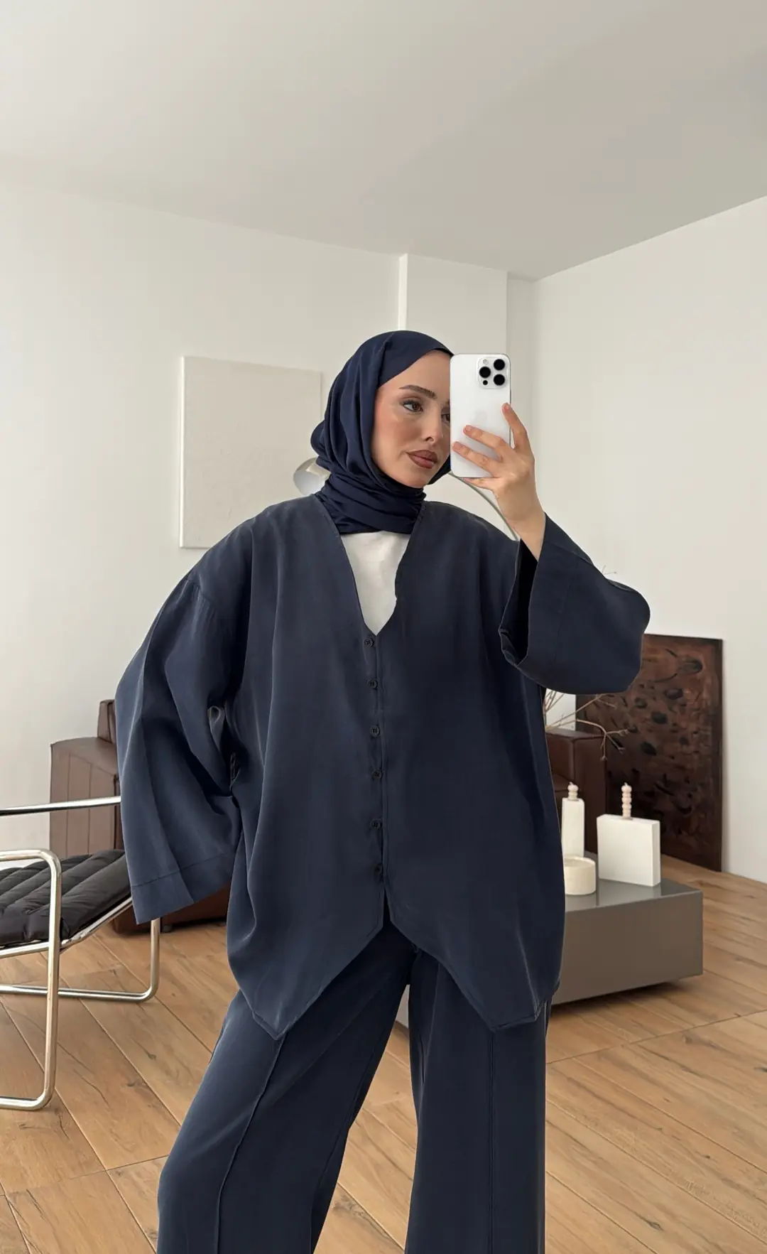 Düğmeli Takım Lacivert