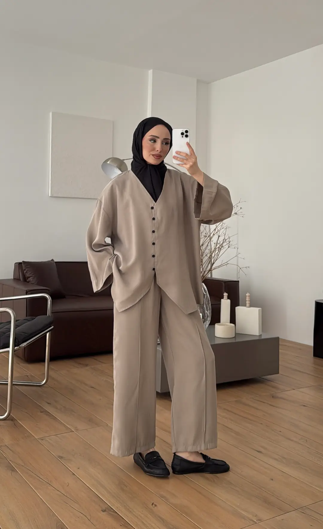 Düğmeli Takım Vizon - Görsel 10