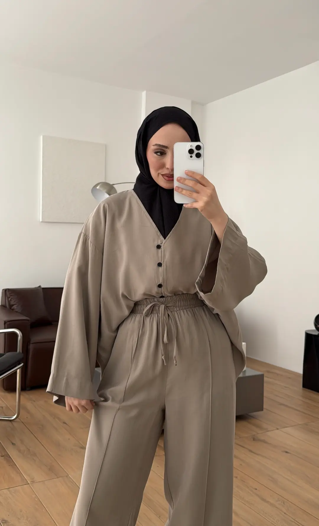 Düğmeli Takım Vizon - Görsel 3