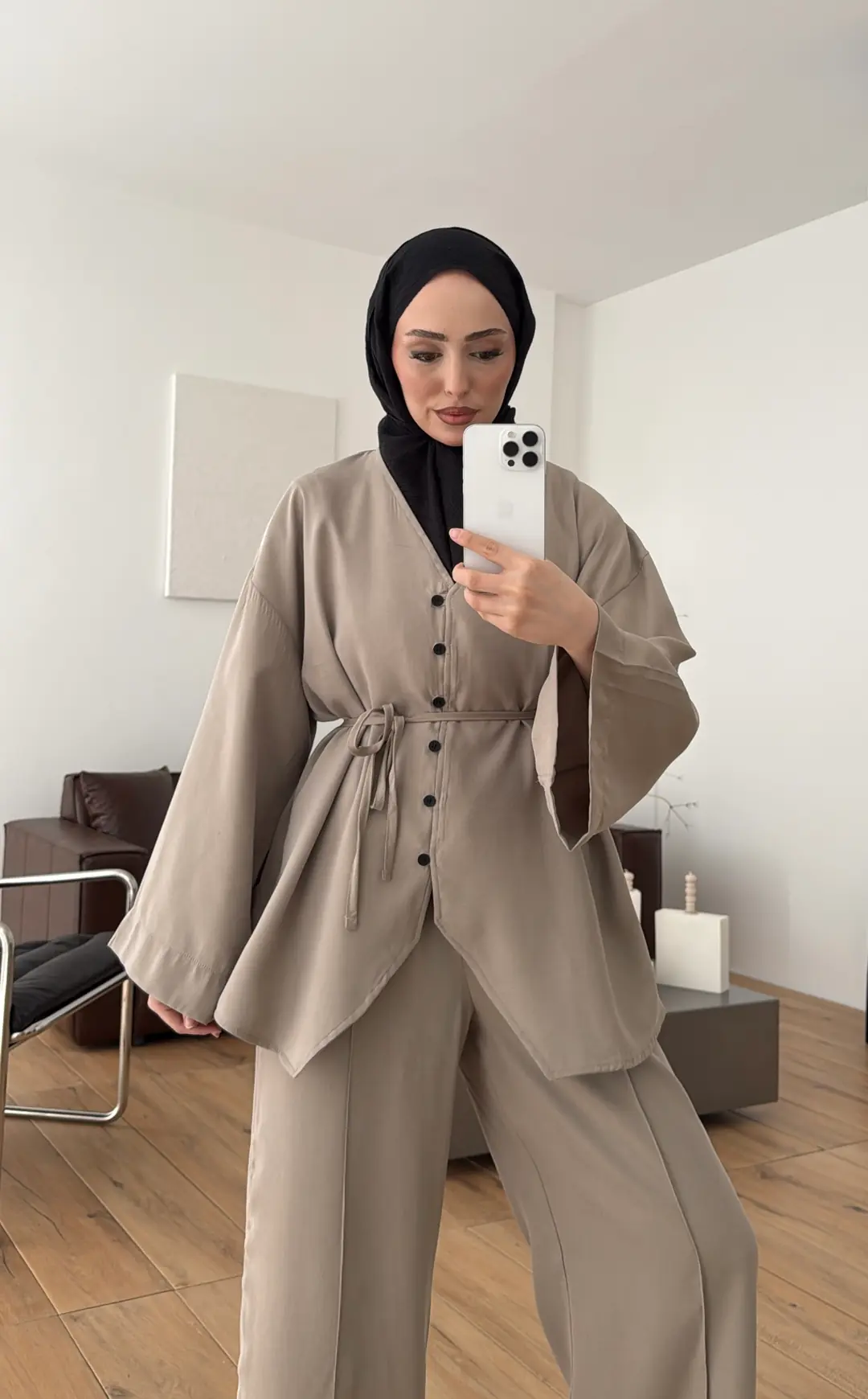 Düğmeli Takım Vizon - Görsel 4