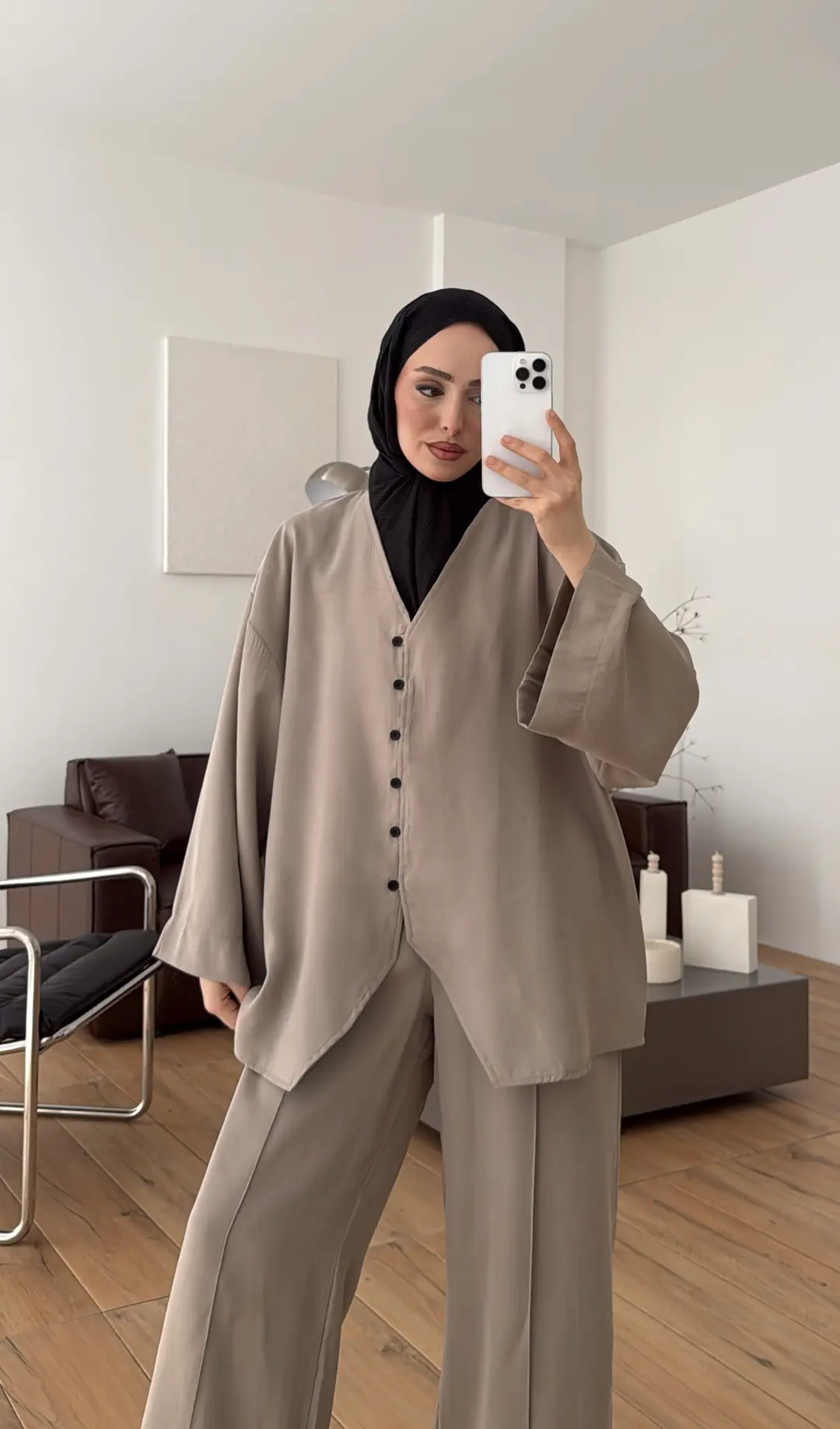 Düğmeli Takım Vizon - Görsel 7