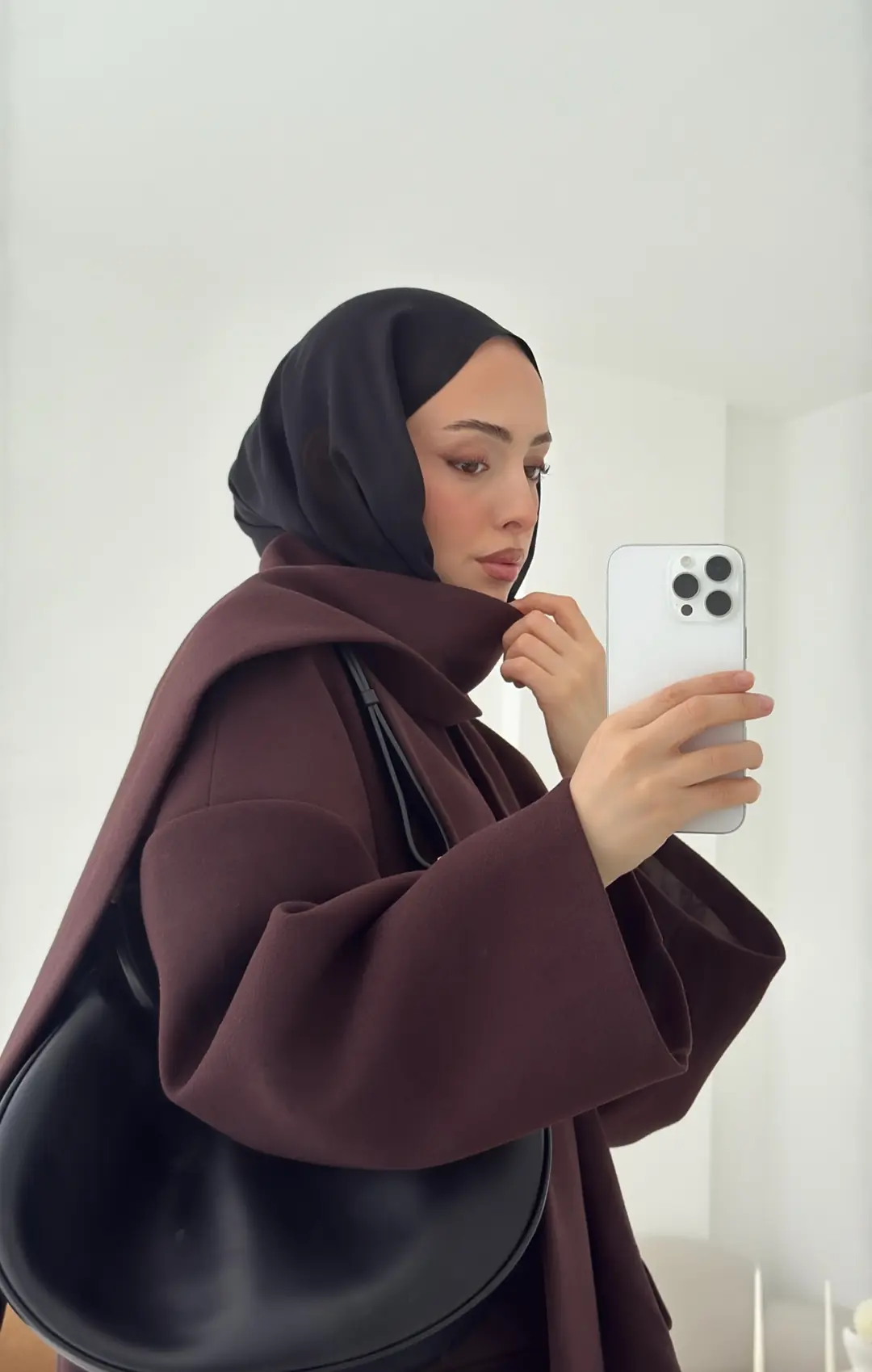 Düşük Omuz Atkılı Kaşe Ceket Mürdüm - Görsel 6