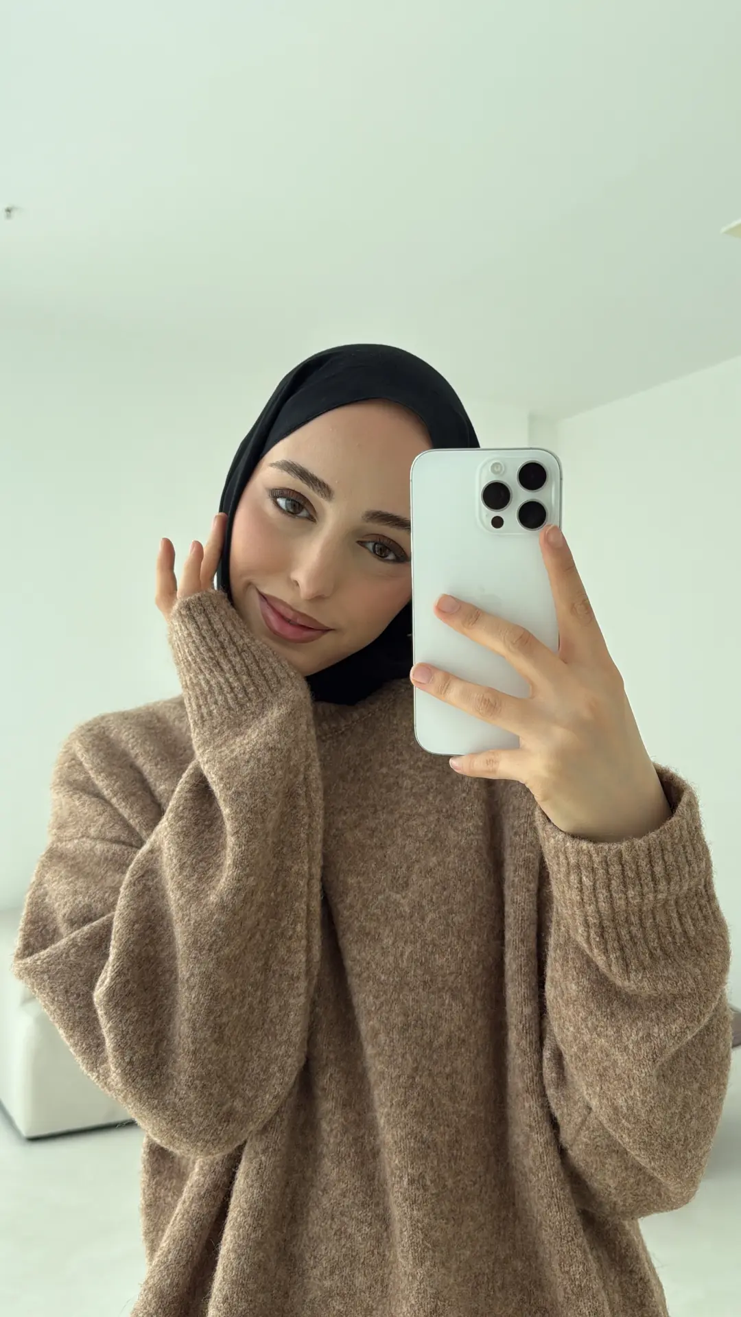 Düz Triko Kazak Camel - Görsel 3