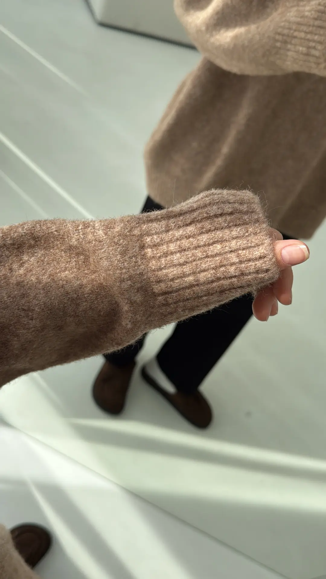 Düz Triko Kazak Camel - Görsel 4