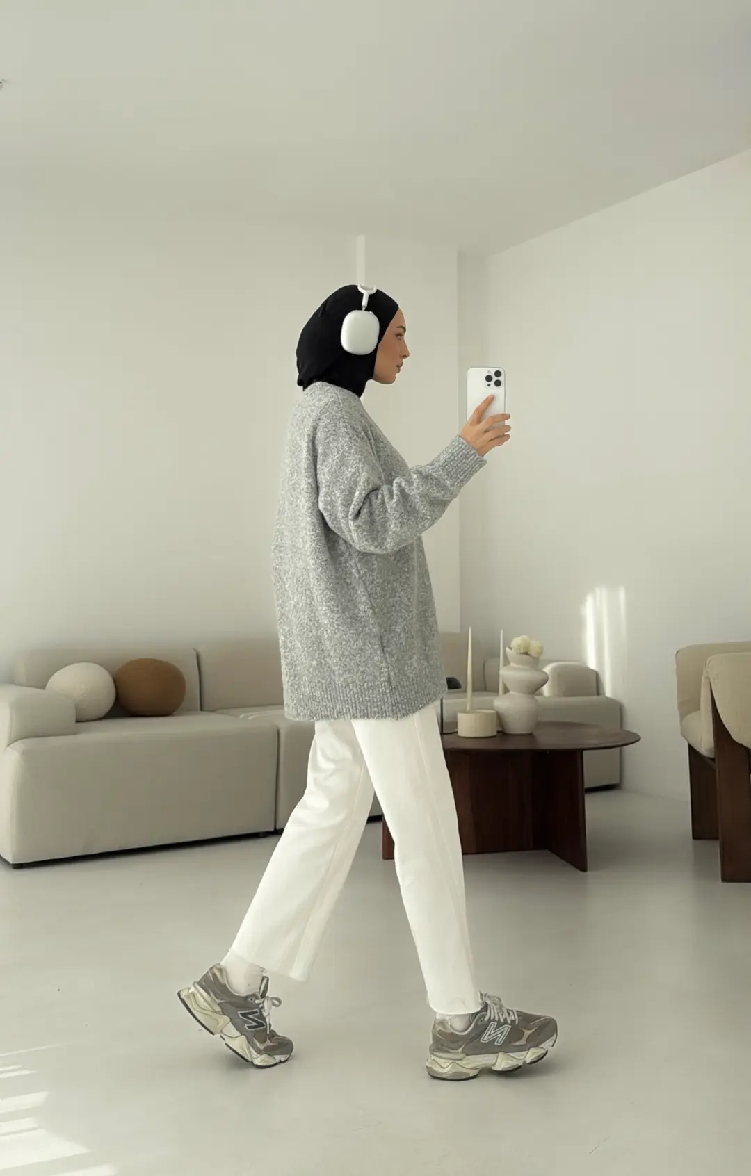 Düz Triko Kazak Gri