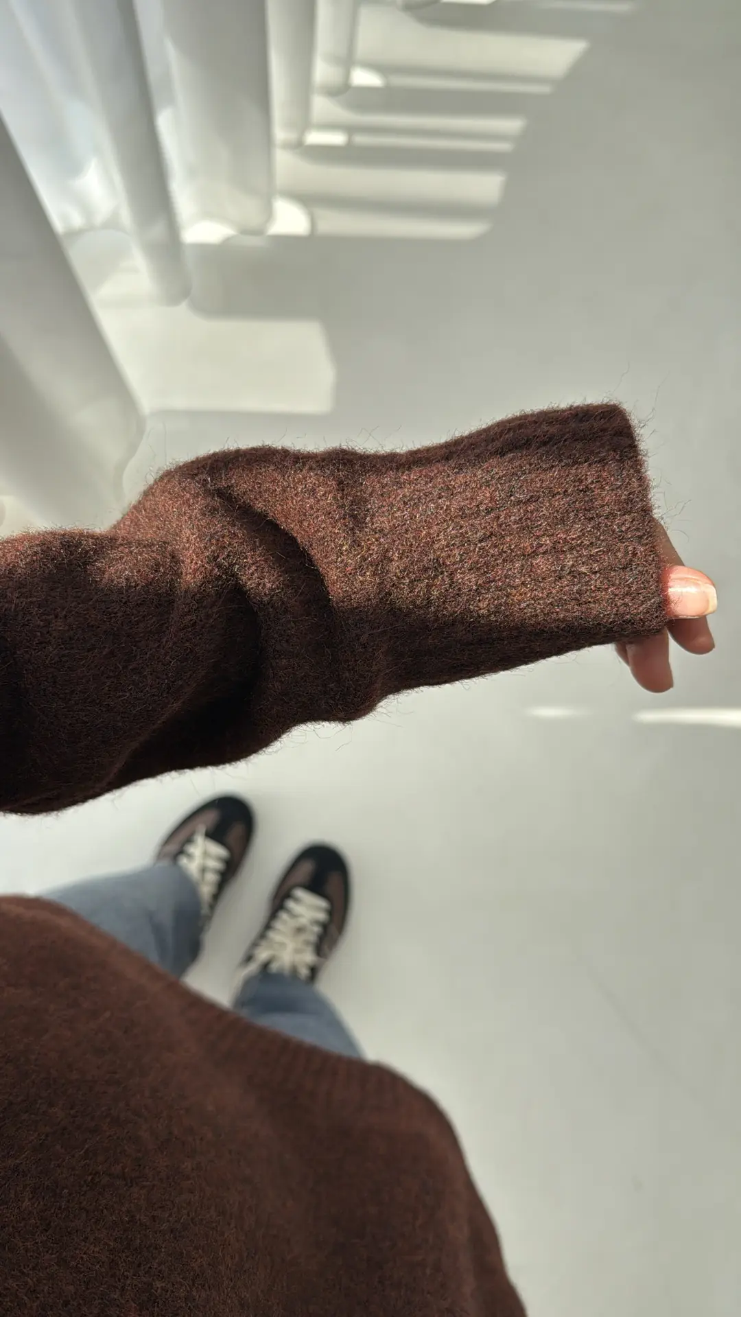 Düz Triko Kazak Kahve - Görsel 5