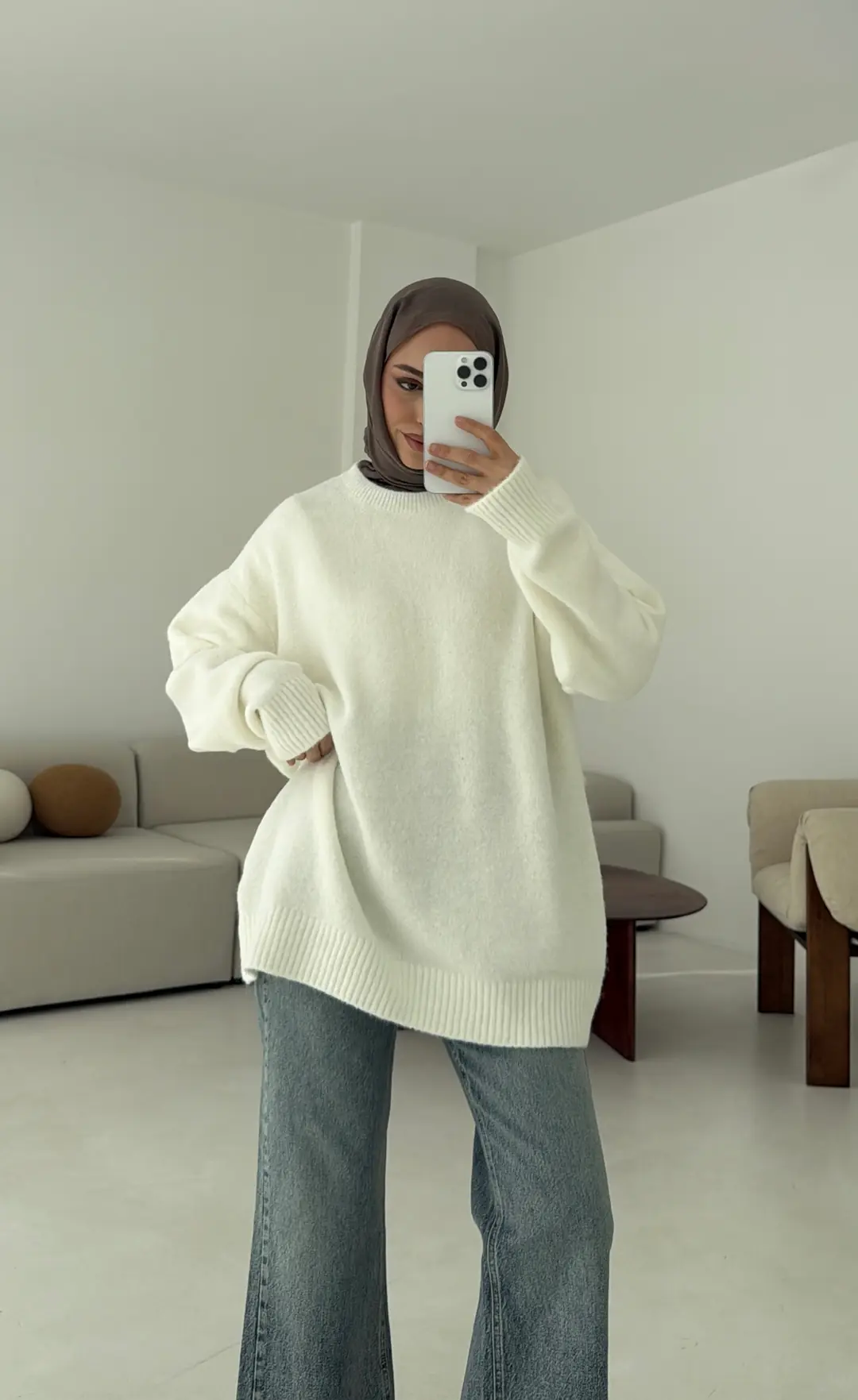 Düz Triko Kazak Kemik