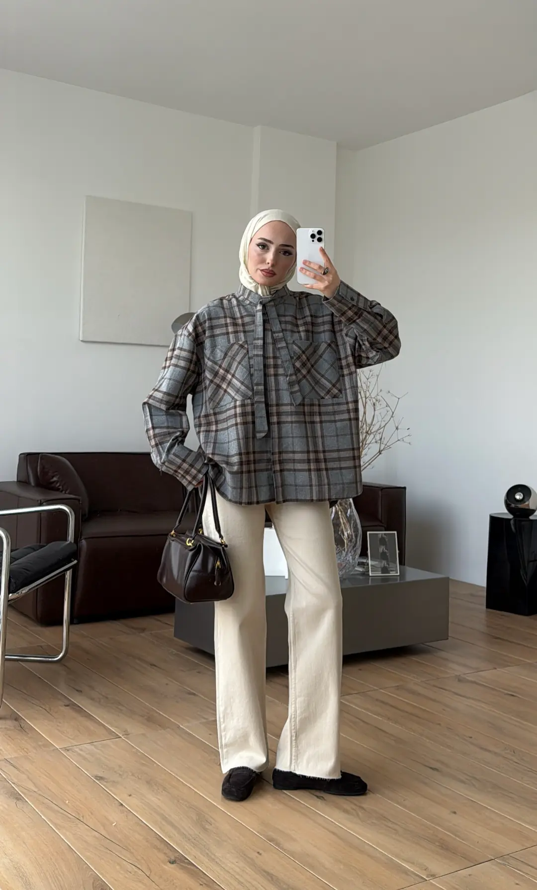 Ekose Mevsimlik Gömlek Gri - Görsel 2