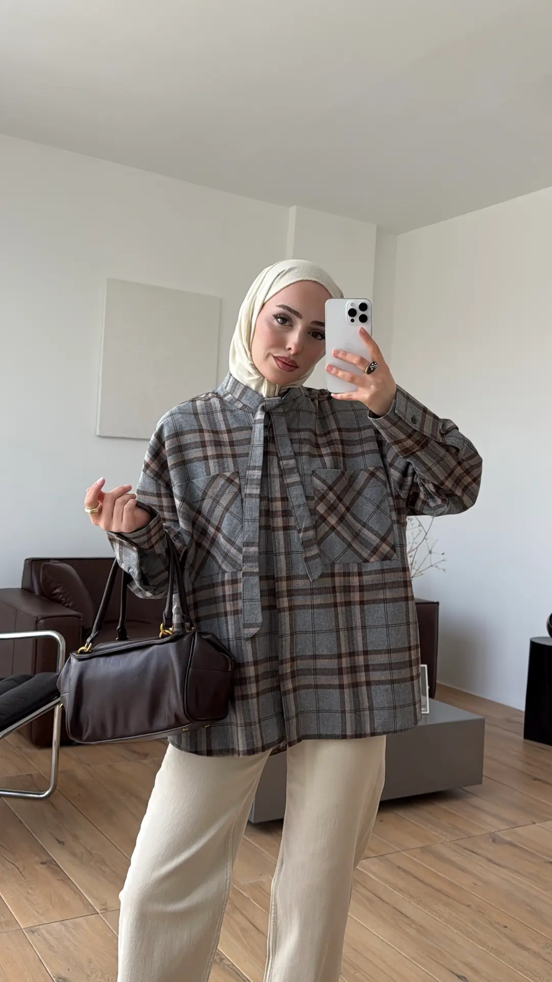 Ekose Mevsimlik Gömlek Gri - Görsel 7